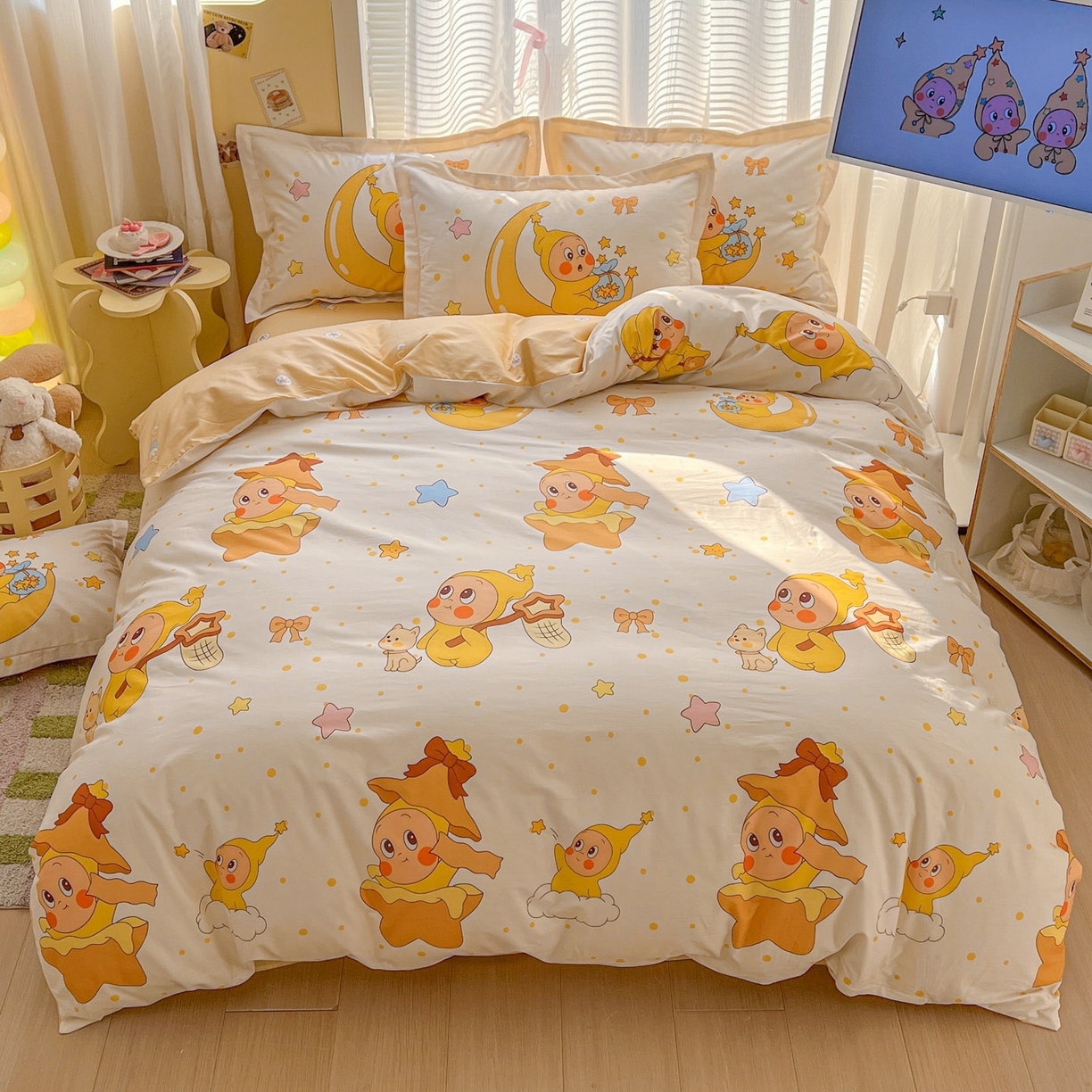 91家纺网 家纺一手货源 找家纺 （总）浩诚 2026新款星星人全棉纯棉卡通四件套（汇总）