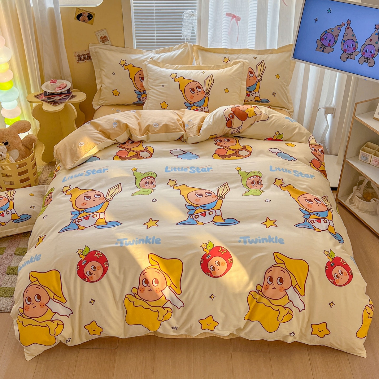 91家纺网 家纺一手货源 找家纺 （总）浩诚 2026新款星星人全棉纯棉卡通四件套（汇总）