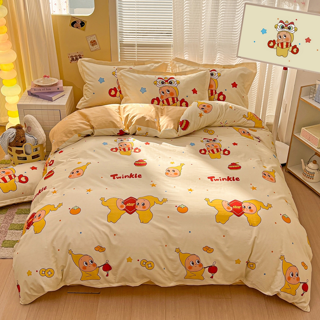 91家纺网 家纺一手货源 找家纺 （总）浩诚 2026新款星星人全棉纯棉卡通四件套（汇总）