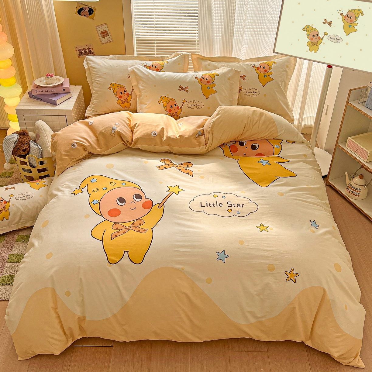 91家纺网 家纺一手货源 找家纺 （总）浩诚 2026新款星星人全棉纯棉卡通四件套（汇总）