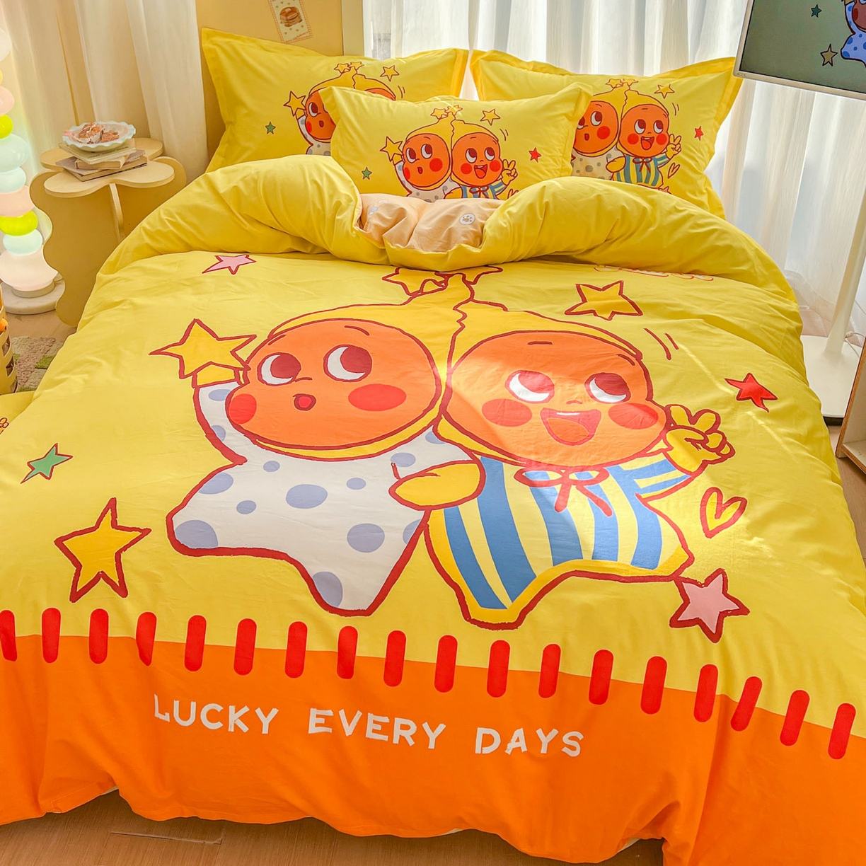 91家纺网 家纺一手货源 找家纺 浩诚 2026新款星星人全棉纯棉卡通四件套（汇总） 小星仔