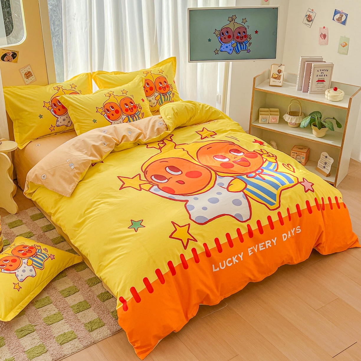 91家纺网 家纺一手货源 找家纺 浩诚 2026新款星星人全棉纯棉卡通四件套（汇总） 小星仔