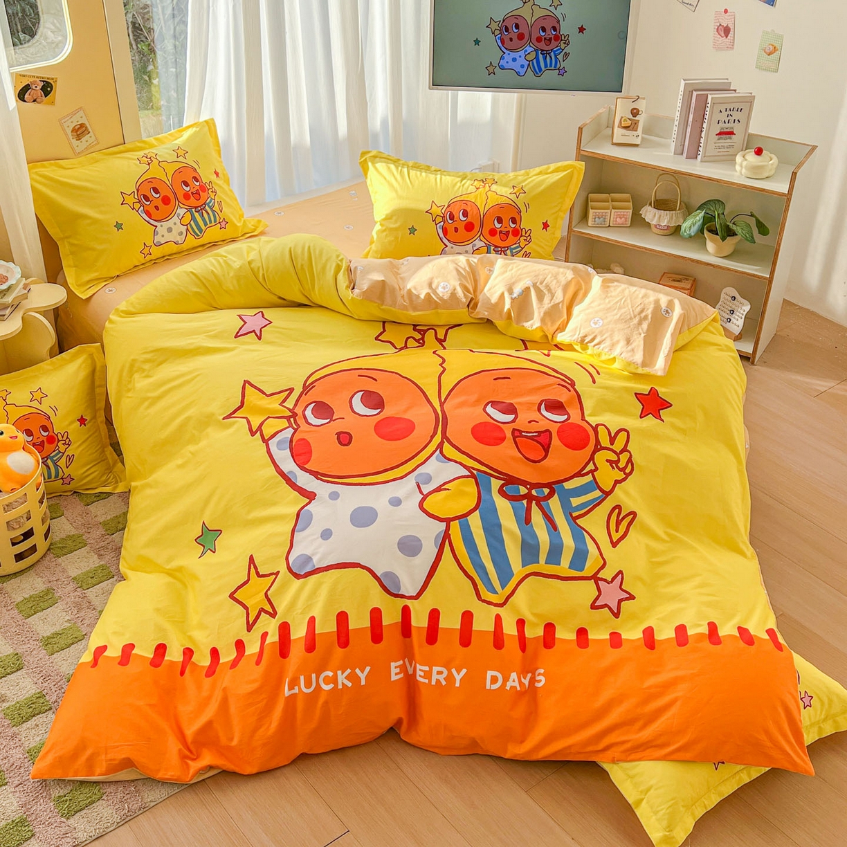 91家纺网 家纺一手货源 找家纺 浩诚 2026新款星星人全棉纯棉卡通四件套（汇总） 小星仔