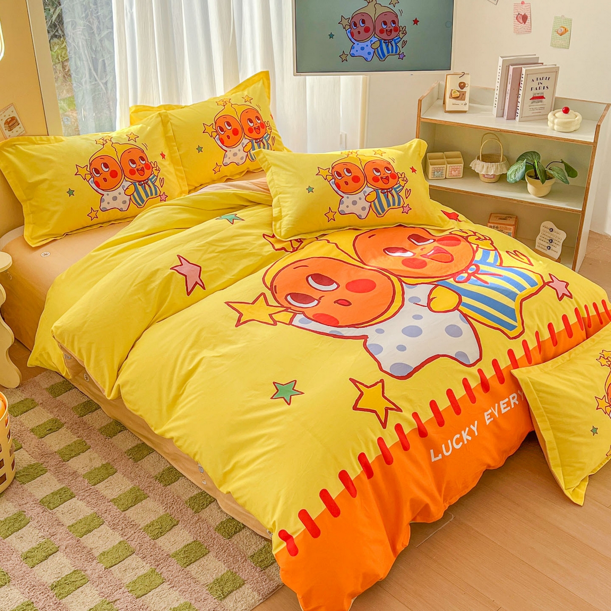 91家纺网 家纺一手货源 找家纺 浩诚 2026新款星星人全棉纯棉卡通四件套（汇总） 小星仔