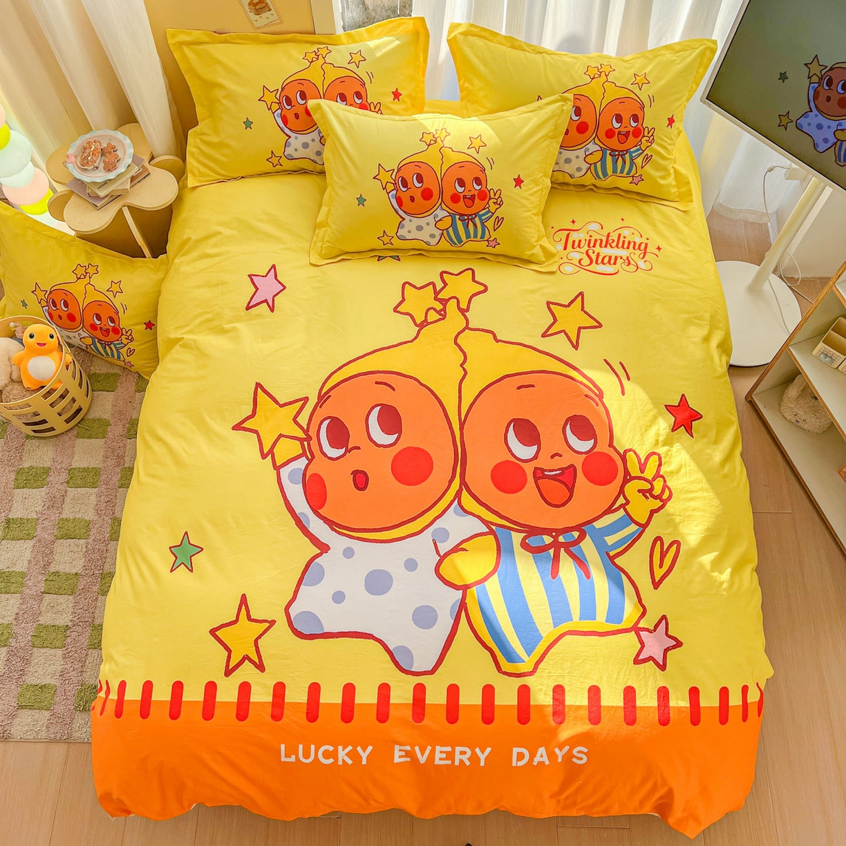 91家纺网 家纺一手货源 找家纺 浩诚 2026新款星星人全棉纯棉卡通四件套（汇总） 小星仔