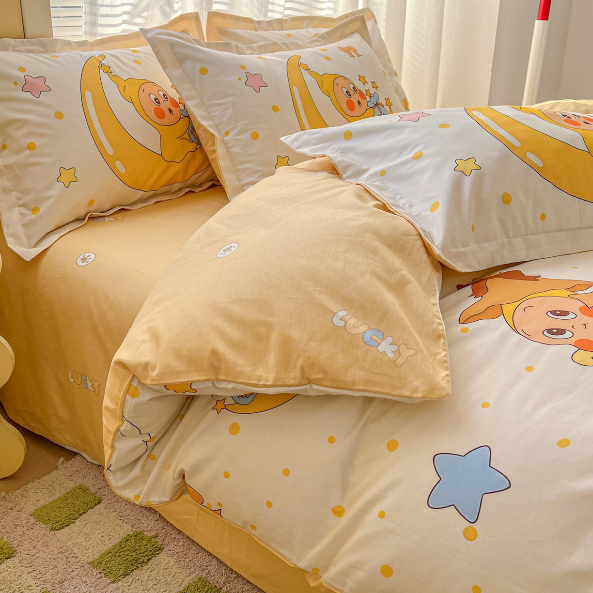 91家纺网 家纺一手货源 找家纺 浩诚 2026新款星星人全棉纯棉卡通四件套（汇总） 星辰