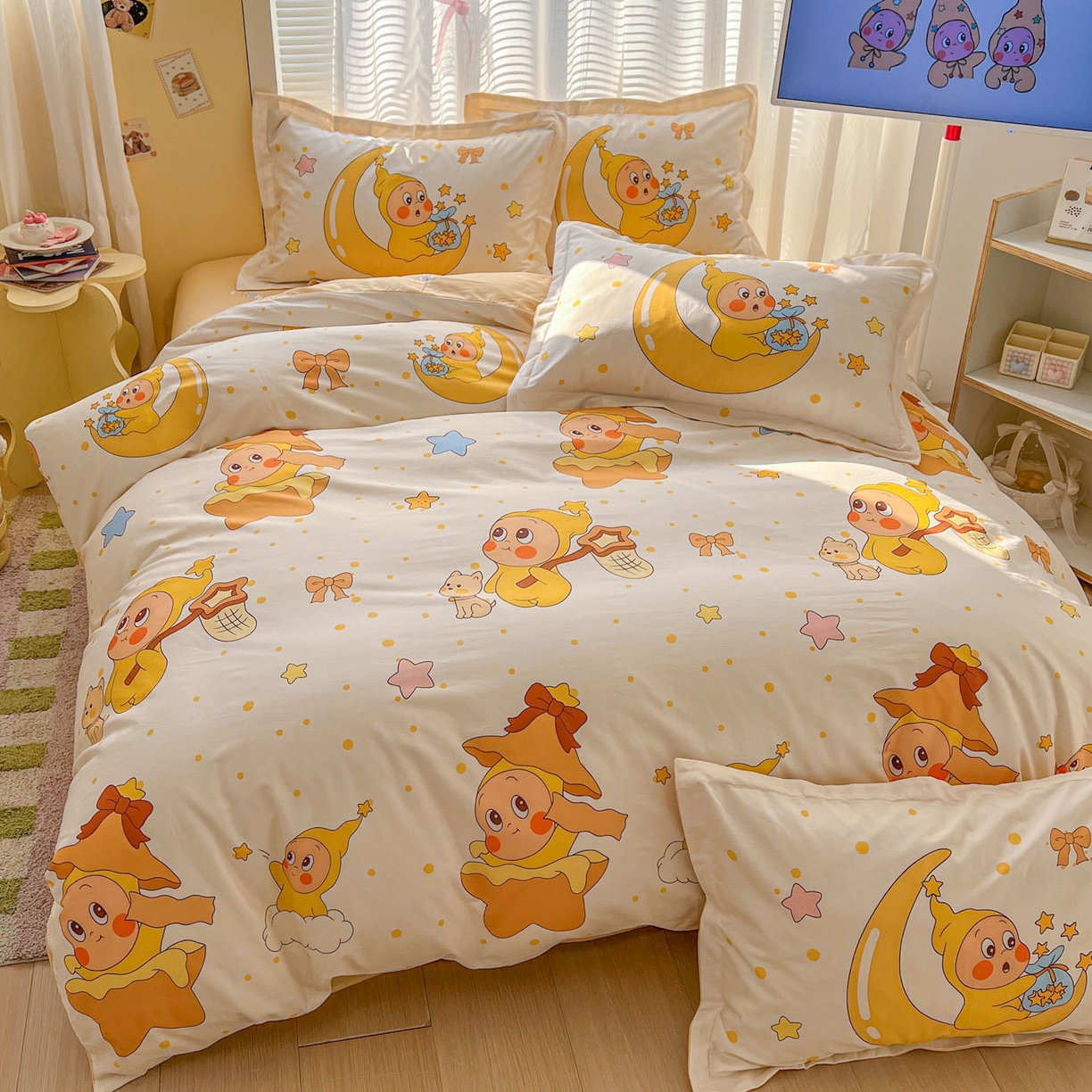 91家纺网 家纺一手货源 找家纺 浩诚 2026新款星星人全棉纯棉卡通四件套（汇总） 星辰