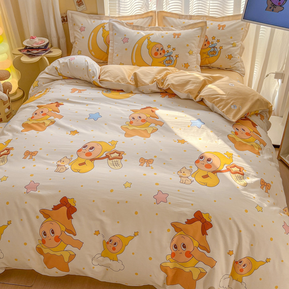 91家纺网 家纺一手货源 找家纺 浩诚 2026新款星星人全棉纯棉卡通四件套（汇总） 星辰