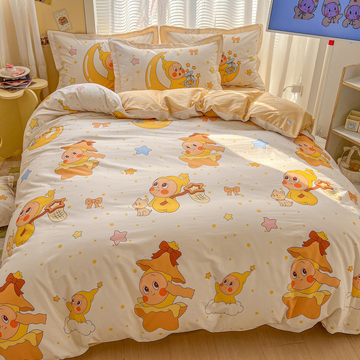 91家纺网 家纺一手货源 找家纺 浩诚 2026新款星星人全棉纯棉卡通四件套（汇总） 星辰