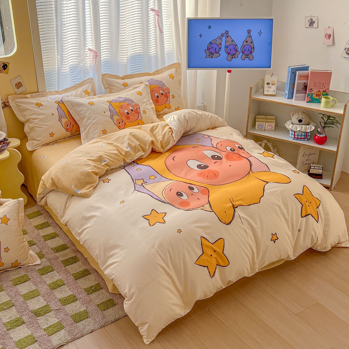 91家纺网 家纺一手货源 找家纺 浩诚 2026新款星星人全棉纯棉卡通四件套（汇总） 星光灿烂
