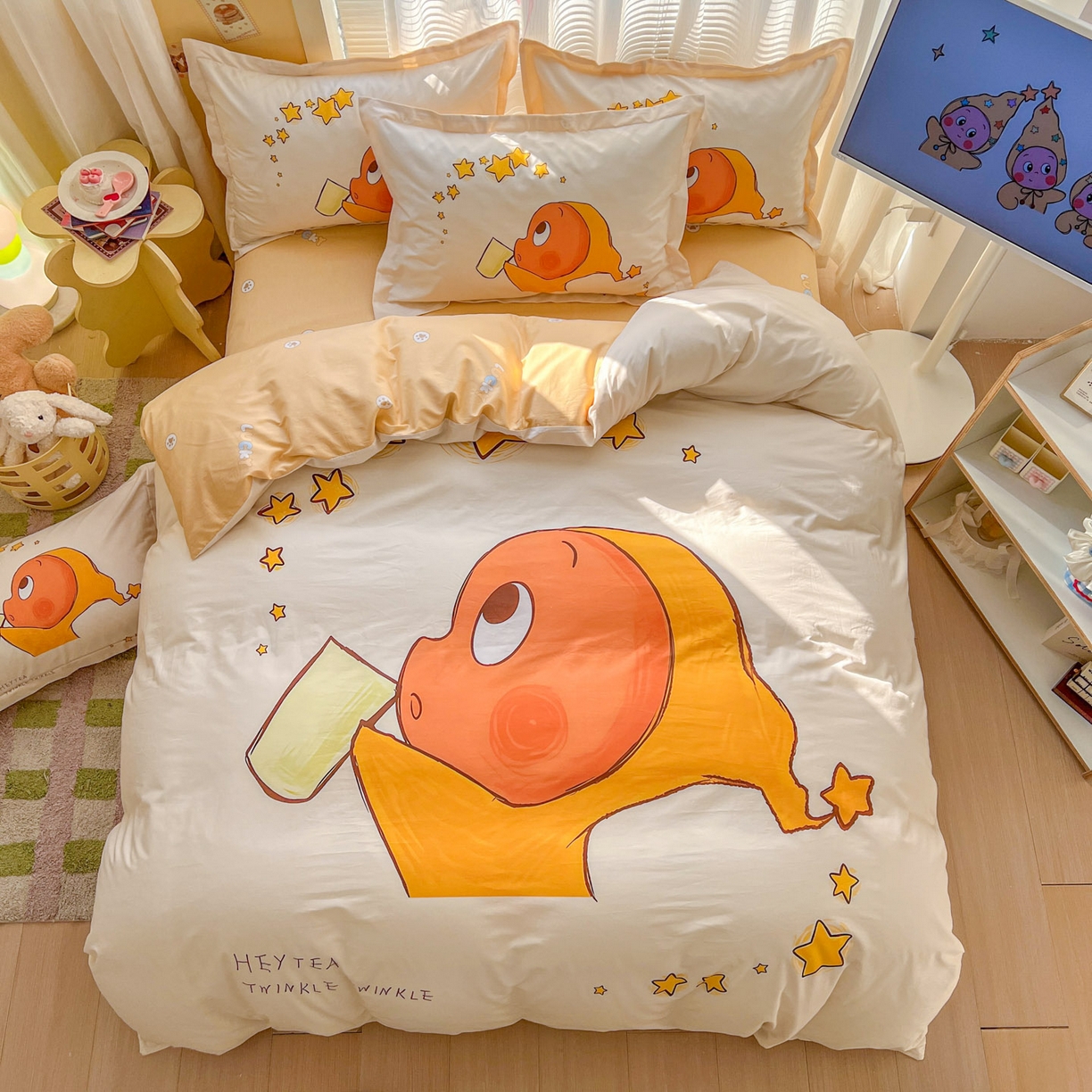 91家纺网 家纺一手货源 找家纺 浩诚 2026新款星星人全棉纯棉卡通四件套（汇总） 星河