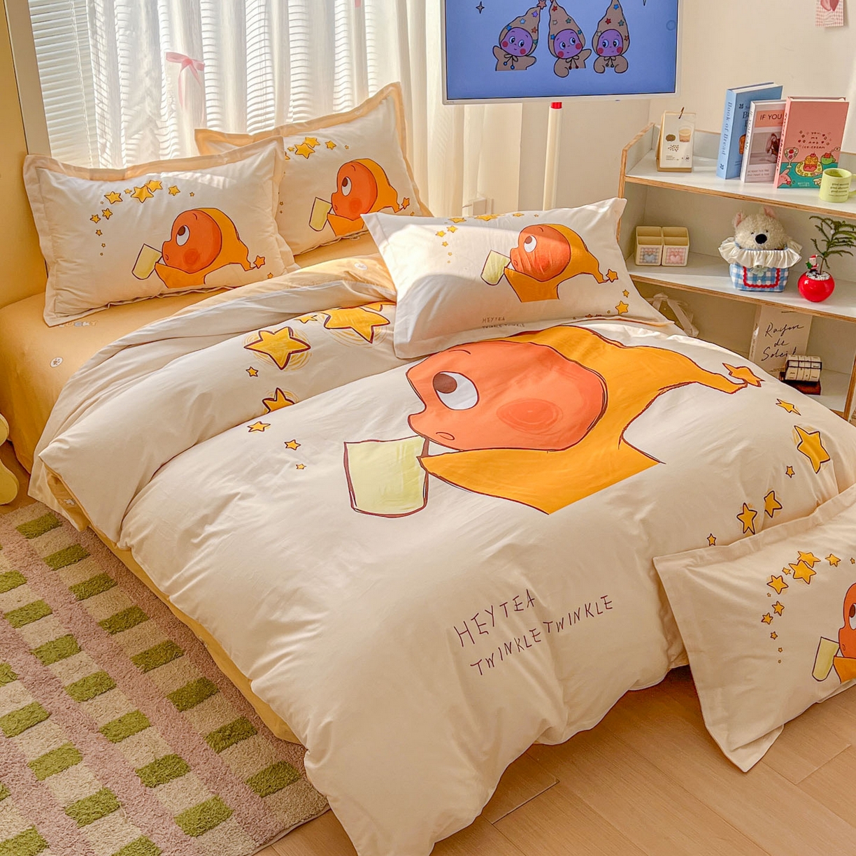 91家纺网 家纺一手货源 找家纺 浩诚 2026新款星星人全棉纯棉卡通四件套（汇总） 星河