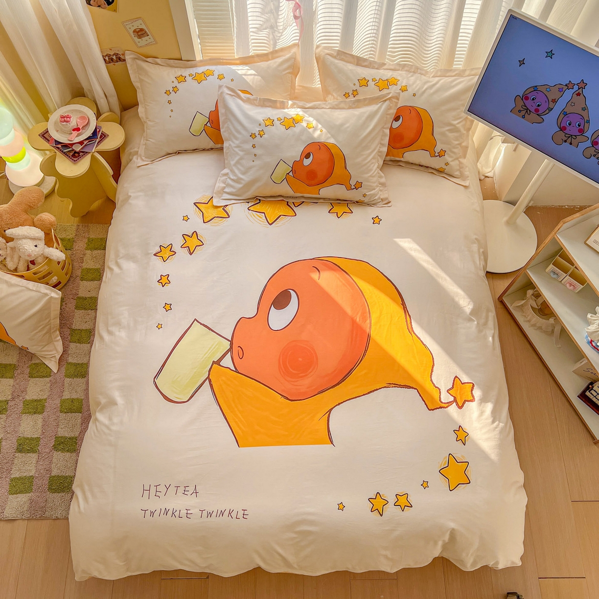 91家纺网 家纺一手货源 找家纺 浩诚 2026新款星星人全棉纯棉卡通四件套（汇总） 星河