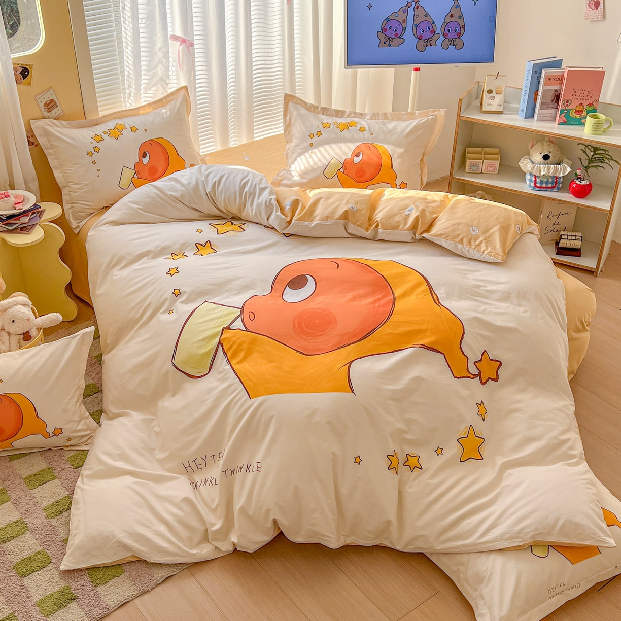 91家纺网 家纺一手货源 找家纺 浩诚 2026新款星星人全棉纯棉卡通四件套（汇总） 星河