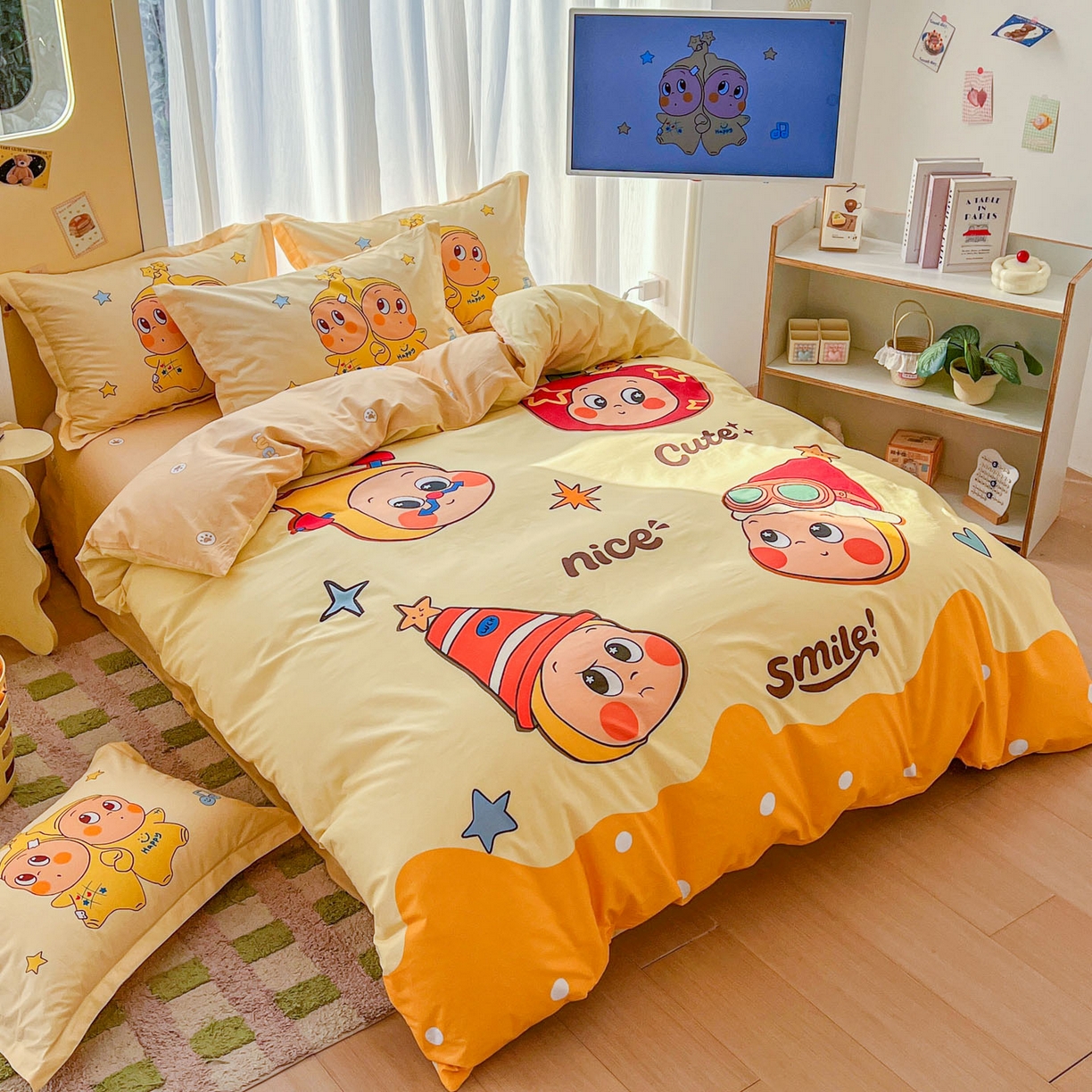 91家纺网 家纺一手货源 找家纺 浩诚 2026新款星星人全棉纯棉卡通四件套（汇总） 星乐乐