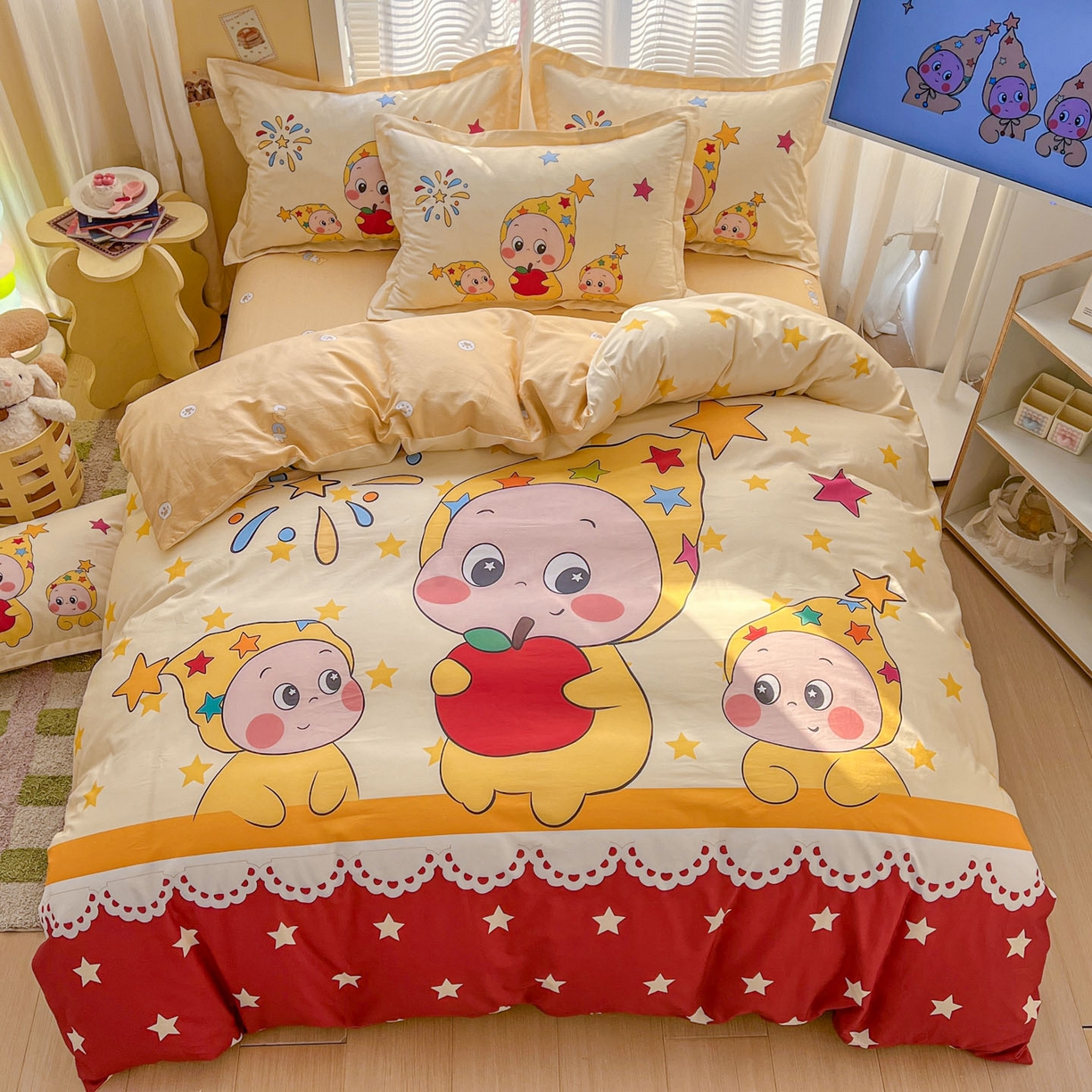 91家纺网 家纺一手货源 找家纺 浩诚 2026新款星星人全棉纯棉卡通四件套（汇总） 星星梦