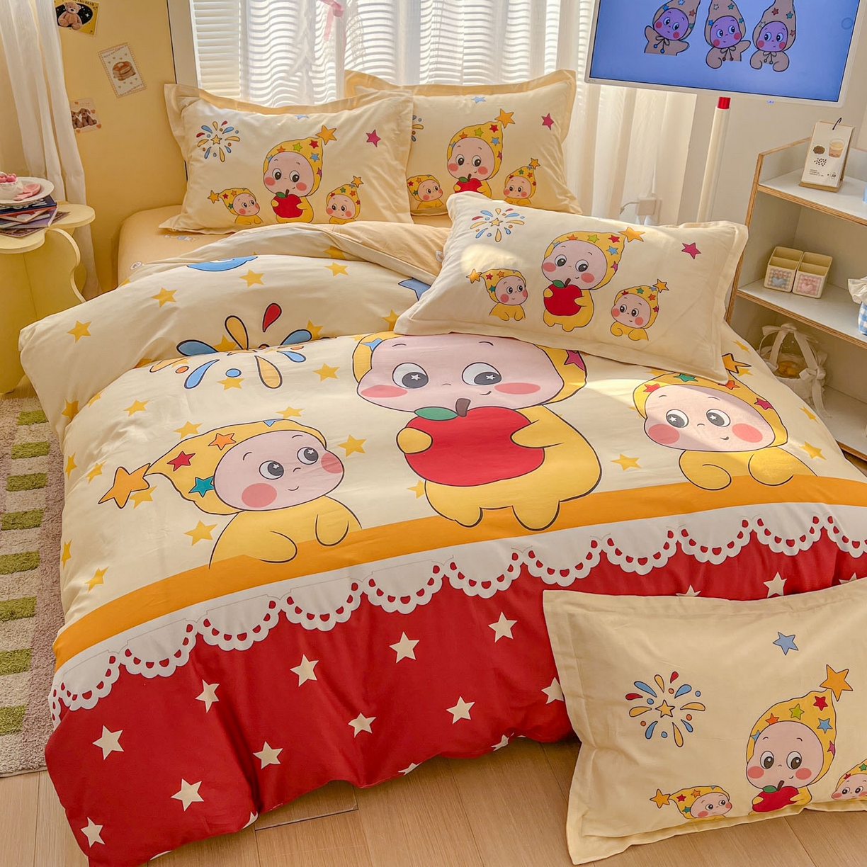 91家纺网 家纺一手货源 找家纺 浩诚 2026新款星星人全棉纯棉卡通四件套（汇总） 星星梦