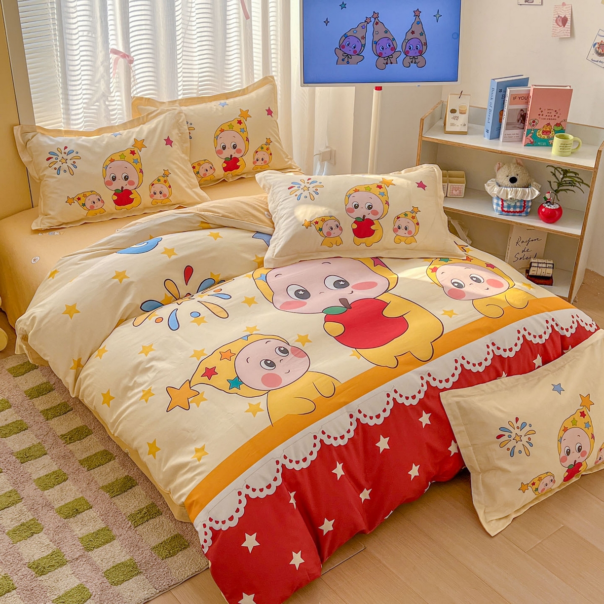 91家纺网 家纺一手货源 找家纺 浩诚 2026新款星星人全棉纯棉卡通四件套（汇总） 星星梦