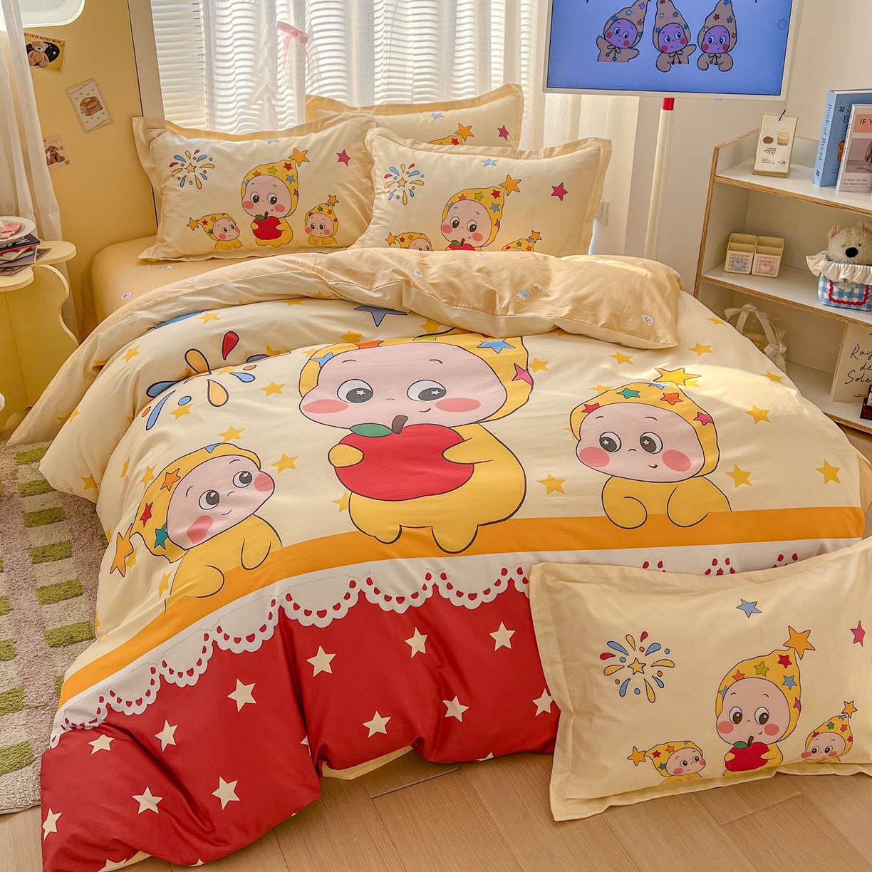 91家纺网 家纺一手货源 找家纺 浩诚 2026新款星星人全棉纯棉卡通四件套（汇总） 星星梦