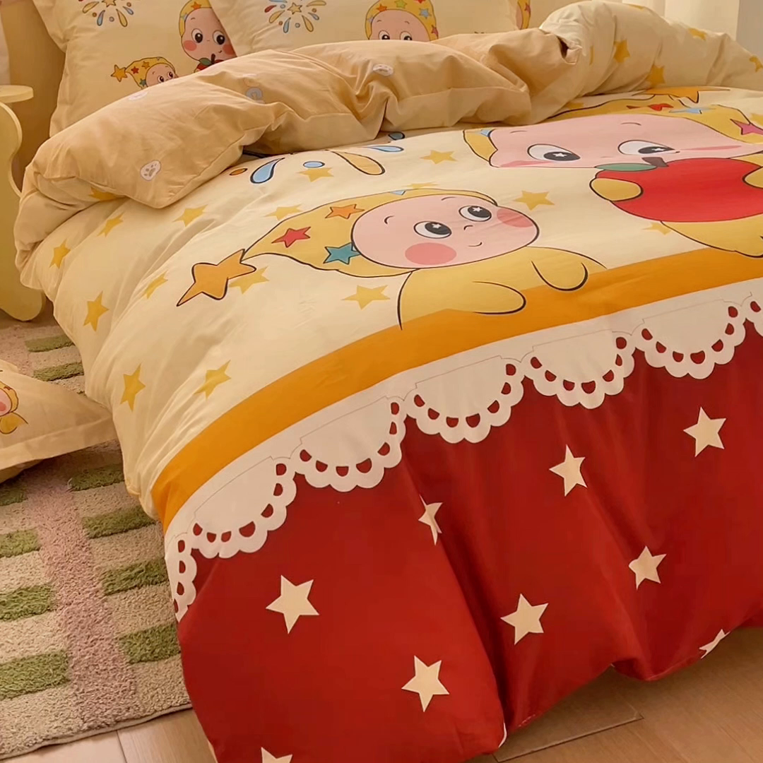 91家纺网 家纺一手货源 找家纺 浩诚 2026新款星星人全棉纯棉卡通四件套（汇总） 星星梦