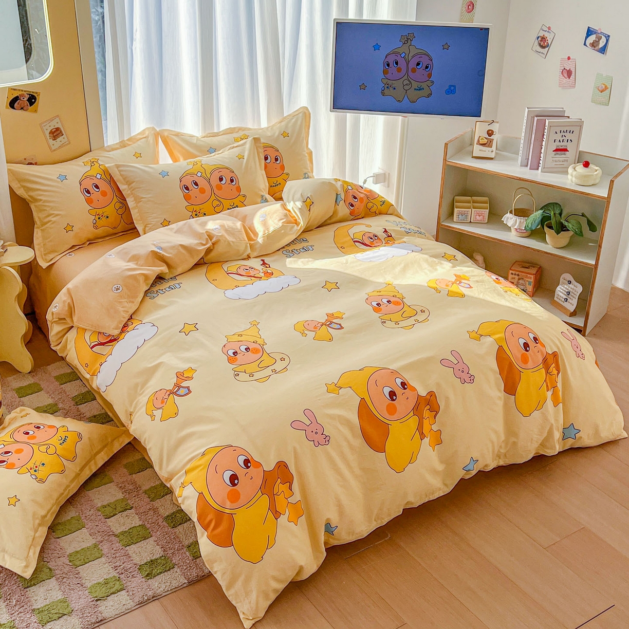 91家纺网 家纺一手货源 找家纺 浩诚 2026新款星星人全棉纯棉卡通四件套（汇总） 星语心愿