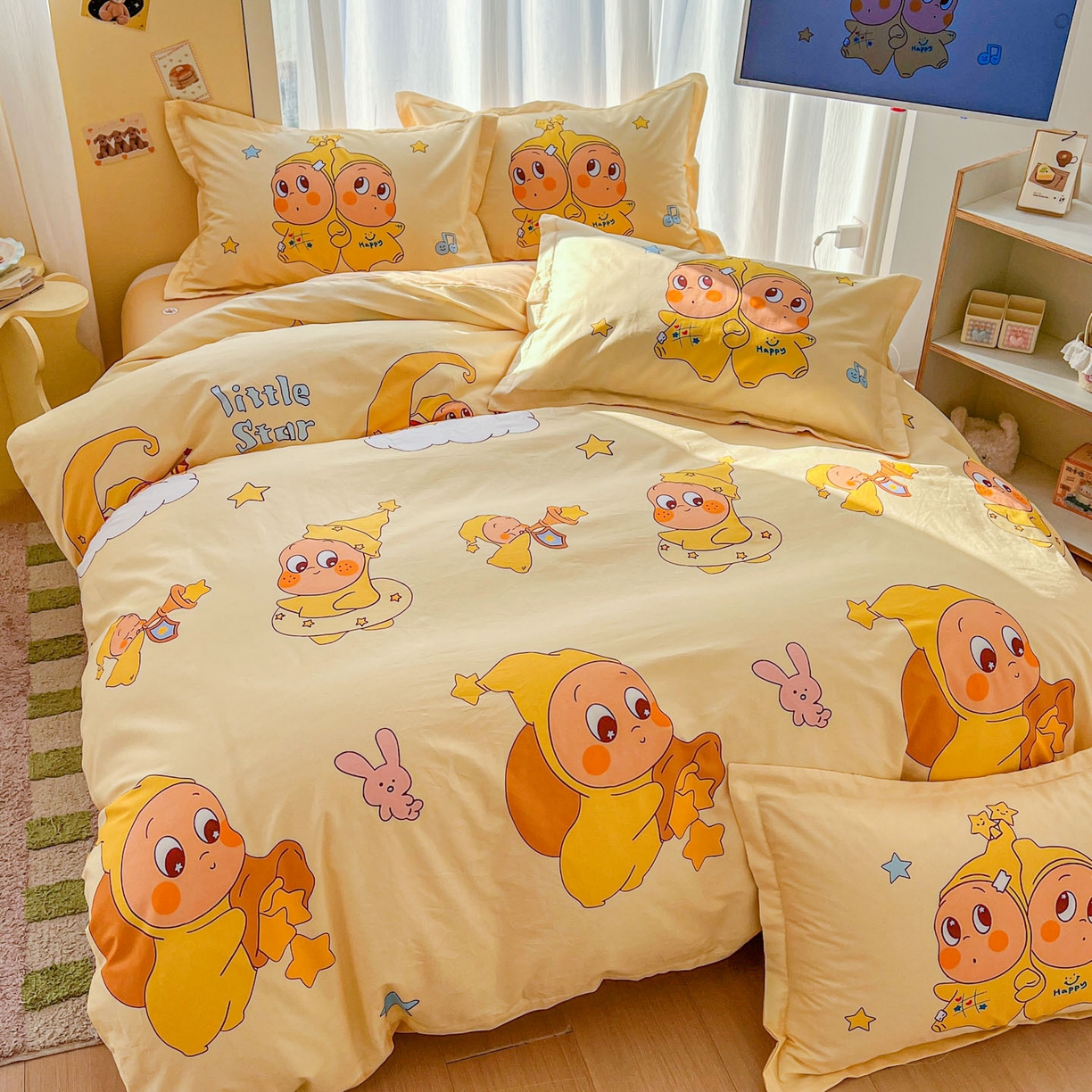 91家纺网 家纺一手货源 找家纺 浩诚 2026新款星星人全棉纯棉卡通四件套（汇总） 星语心愿