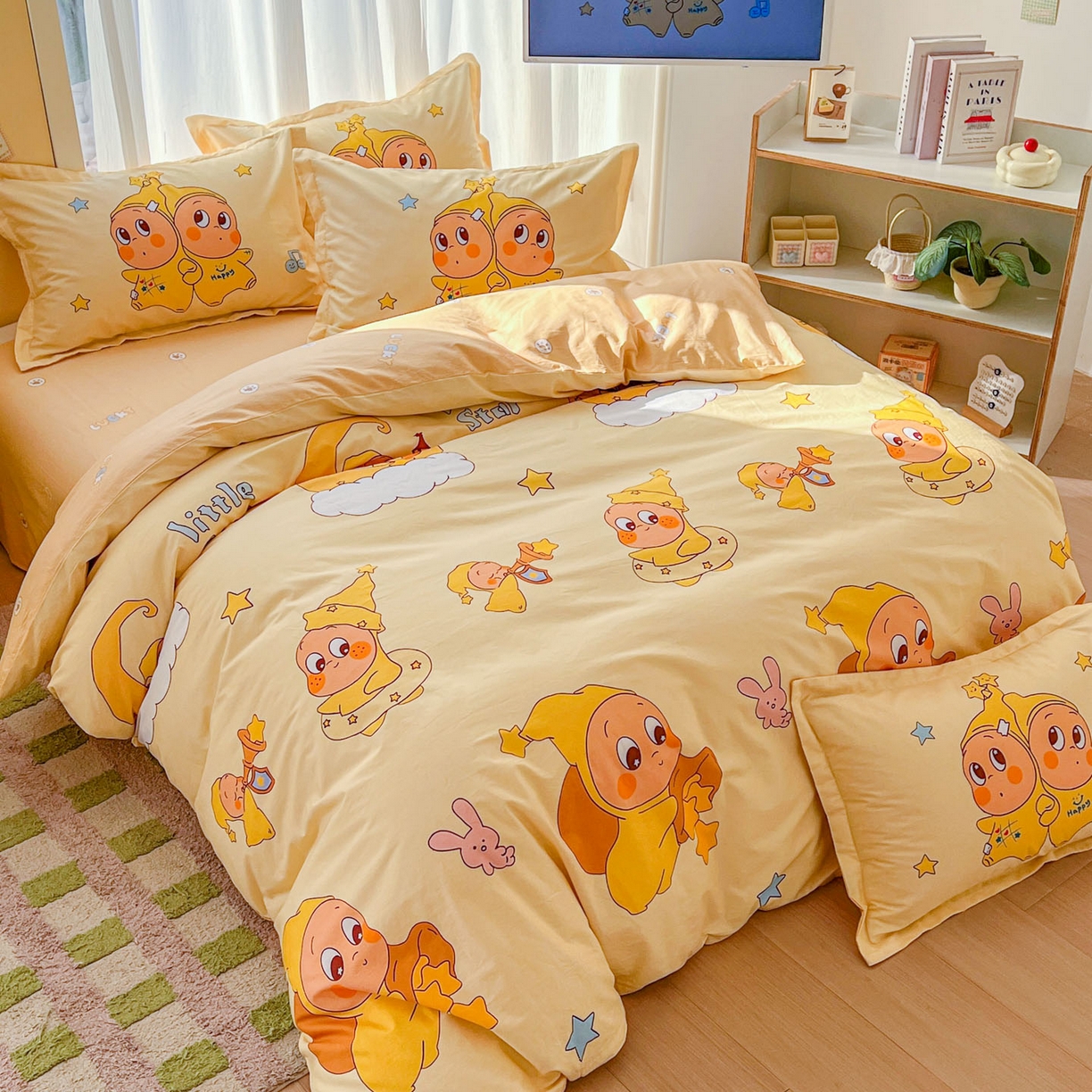 91家纺网 家纺一手货源 找家纺 浩诚 2026新款星星人全棉纯棉卡通四件套（汇总） 星语心愿