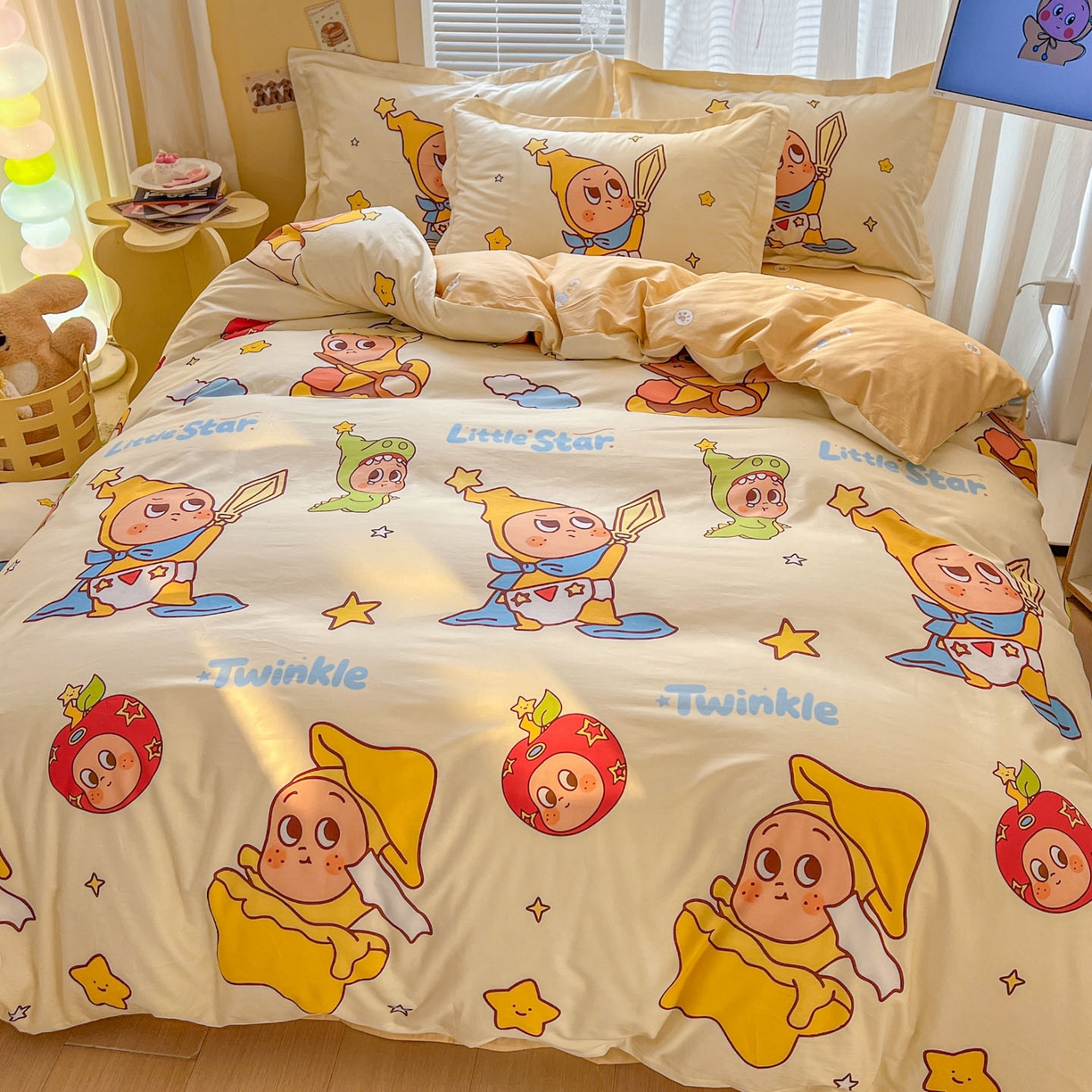 91家纺网 家纺一手货源 找家纺 浩诚 2026新款星星人全棉纯棉卡通四件套（汇总） 星月传奇