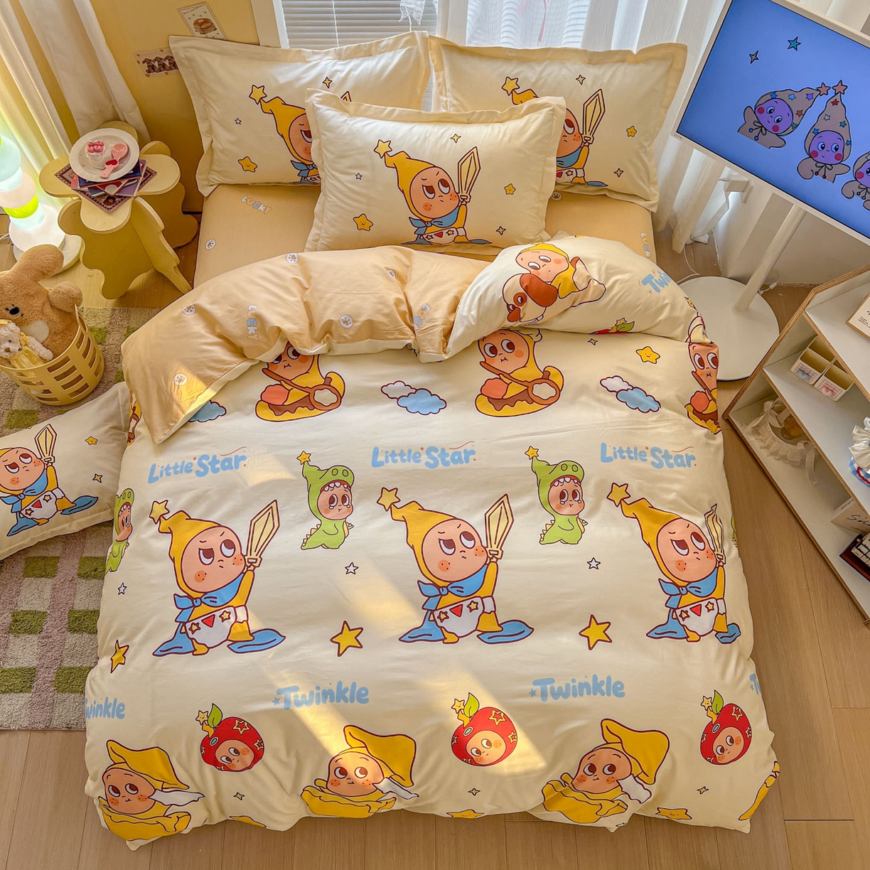 91家纺网 家纺一手货源 找家纺 浩诚 2026新款星星人全棉纯棉卡通四件套（汇总） 星月传奇