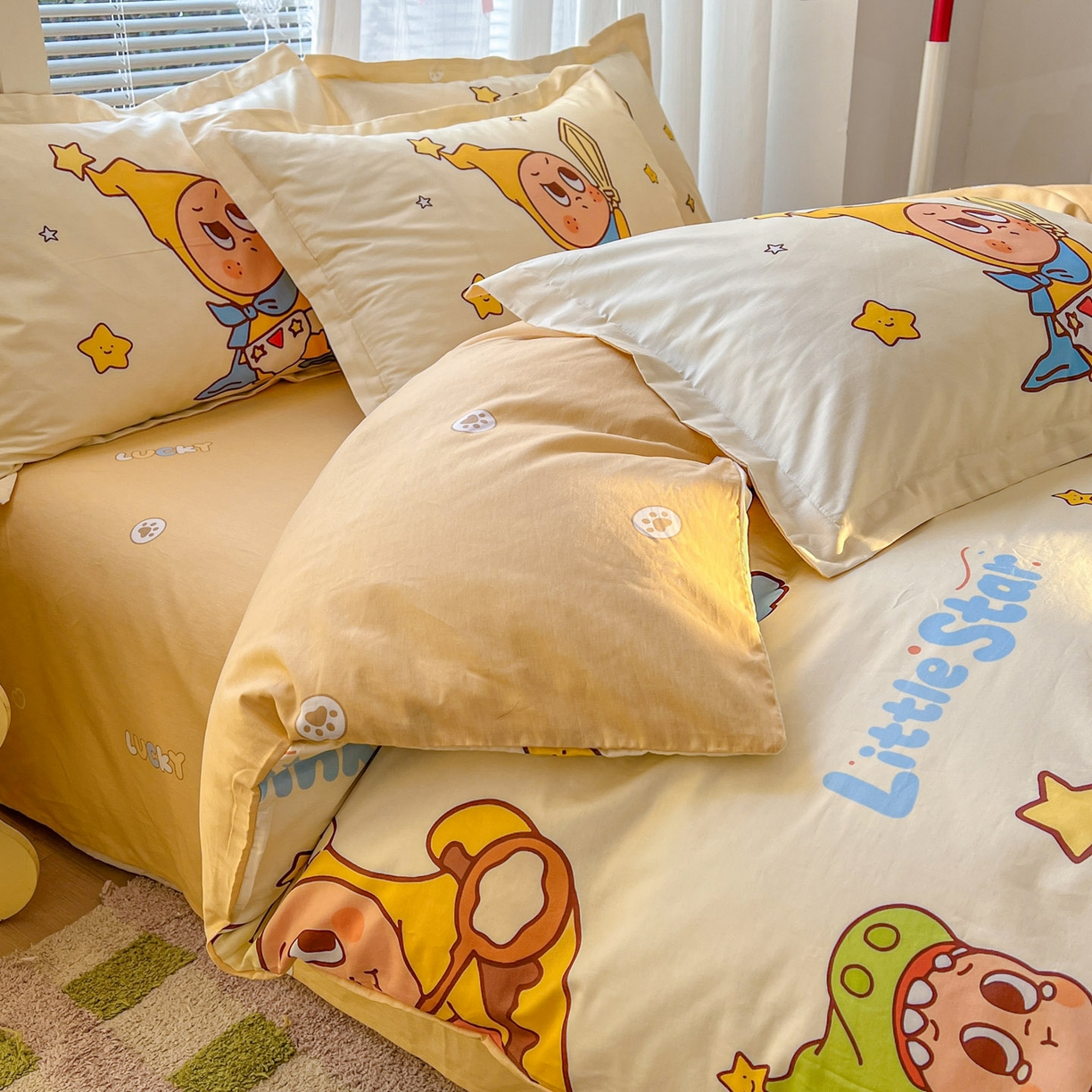 91家纺网 家纺一手货源 找家纺 浩诚 2026新款星星人全棉纯棉卡通四件套（汇总） 星月传奇