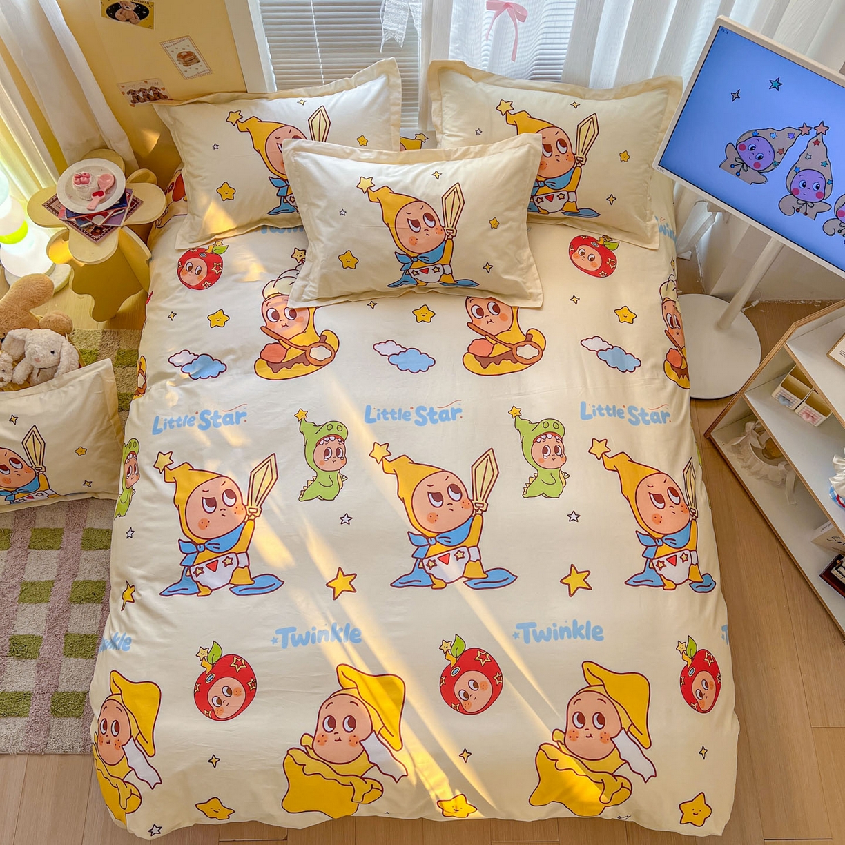 91家纺网 家纺一手货源 找家纺 浩诚 2026新款星星人全棉纯棉卡通四件套（汇总） 星月传奇