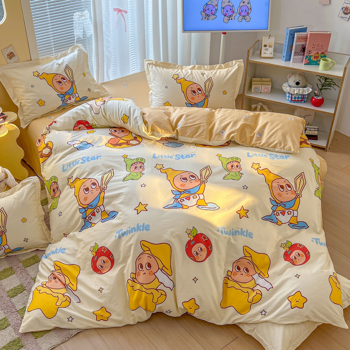 91家纺网 家纺一手货源 找家纺 浩诚 2026新款星星人全棉纯棉卡通四件套（汇总） 星月传奇