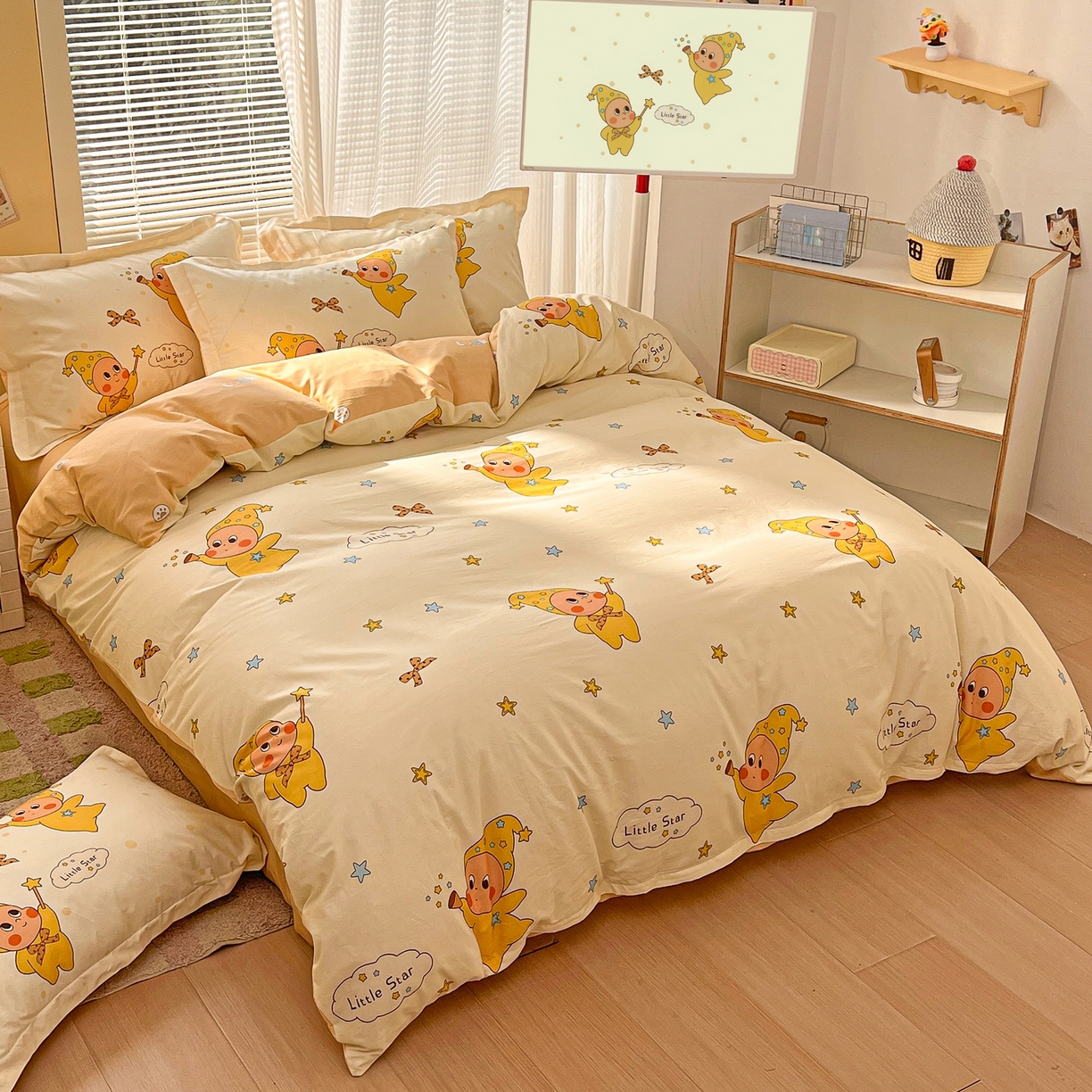 91家纺网 家纺一手货源 找家纺 浩诚 2026新款星星人全棉纯棉卡通四件套（汇总） 小星人