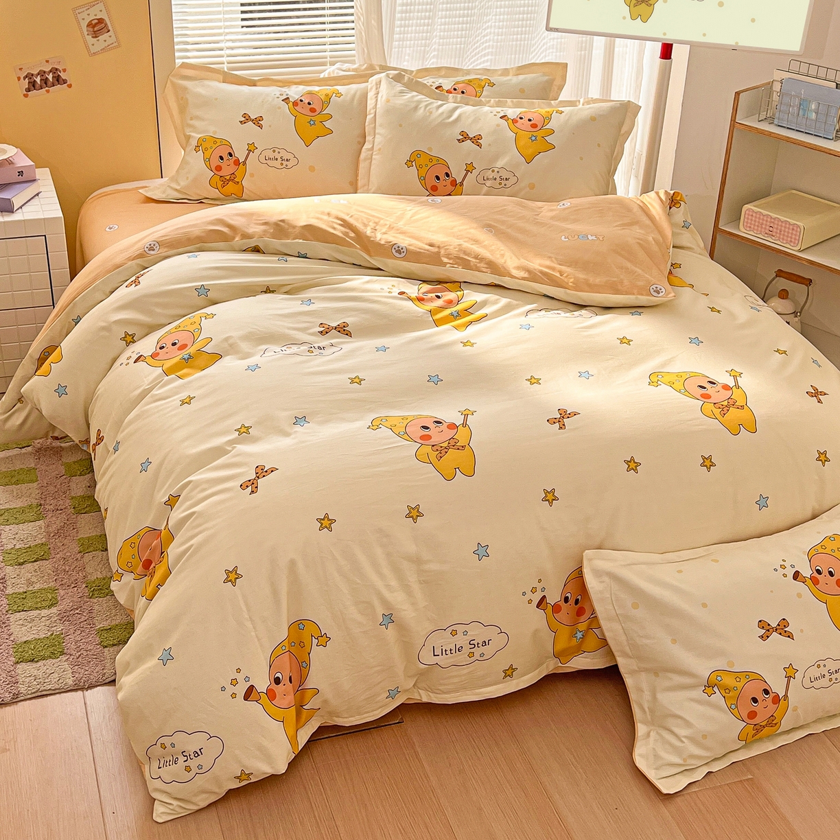 91家纺网 家纺一手货源 找家纺 浩诚 2026新款星星人全棉纯棉卡通四件套（汇总） 小星人