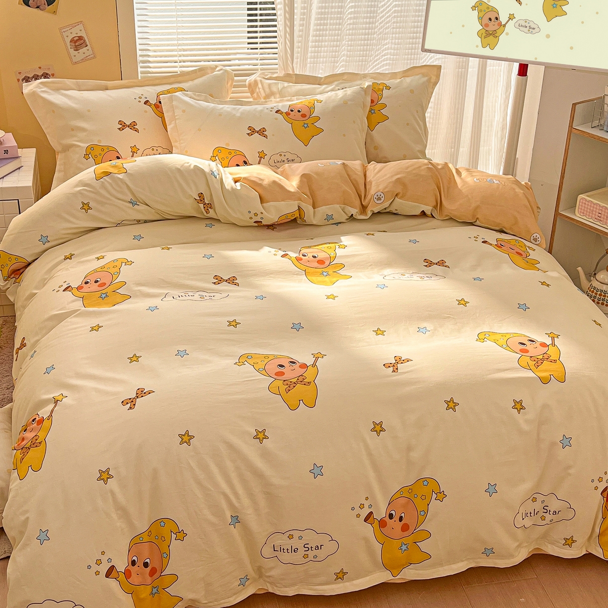 91家纺网 家纺一手货源 找家纺 浩诚 2026新款星星人全棉纯棉卡通四件套（汇总） 小星人