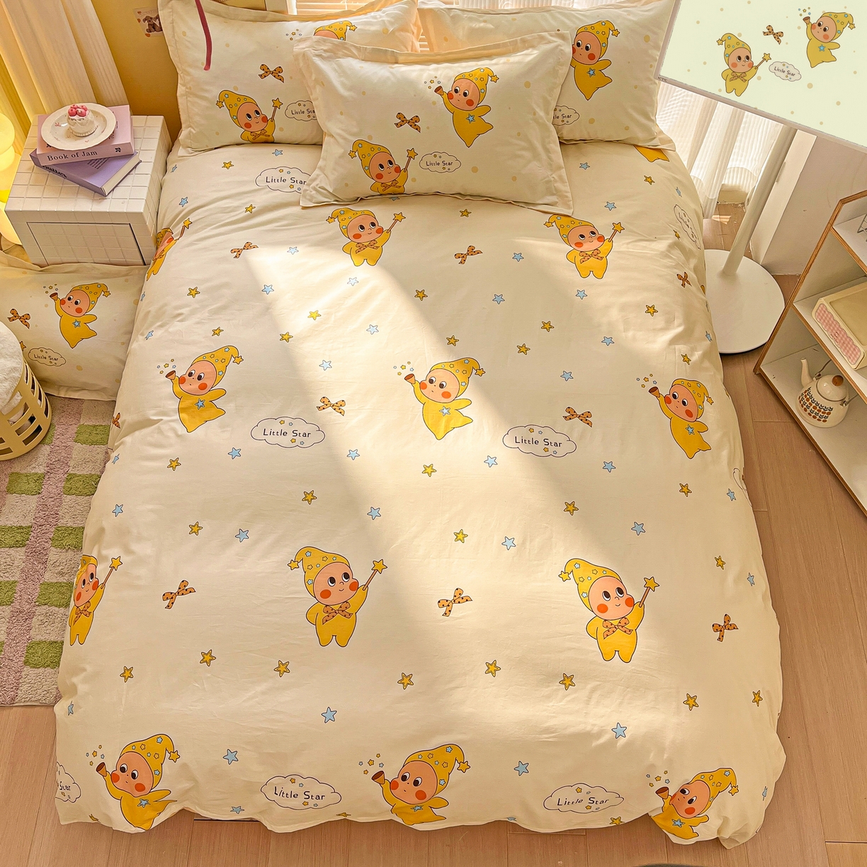 91家纺网 家纺一手货源 找家纺 浩诚 2026新款星星人全棉纯棉卡通四件套（汇总） 小星人