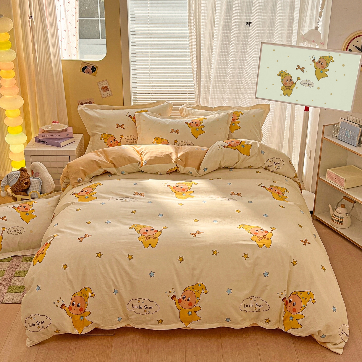 91家纺网 家纺一手货源 找家纺 浩诚 2026新款星星人全棉纯棉卡通四件套（汇总） 小星人