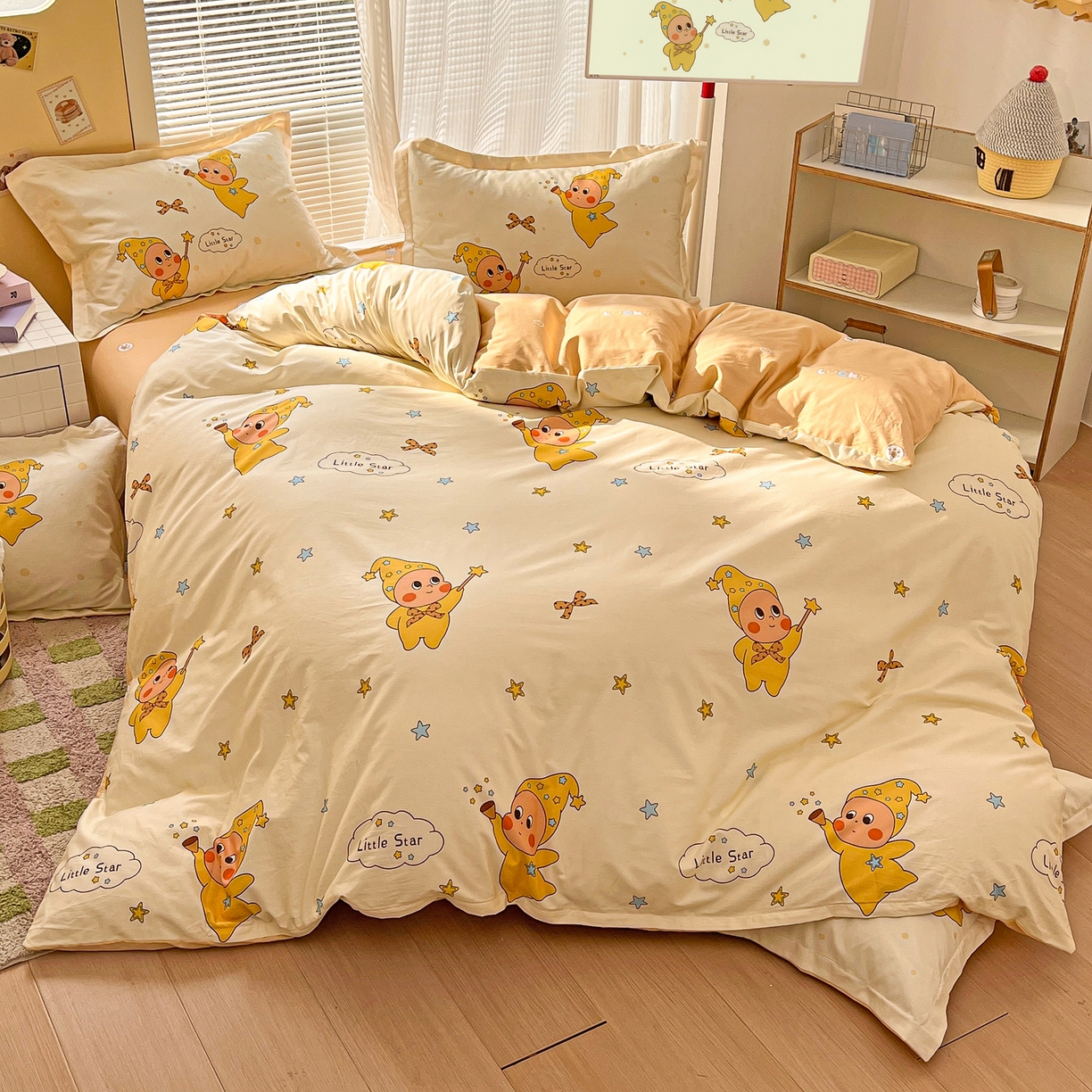 91家纺网 家纺一手货源 找家纺 浩诚 2026新款星星人全棉纯棉卡通四件套（汇总） 小星人