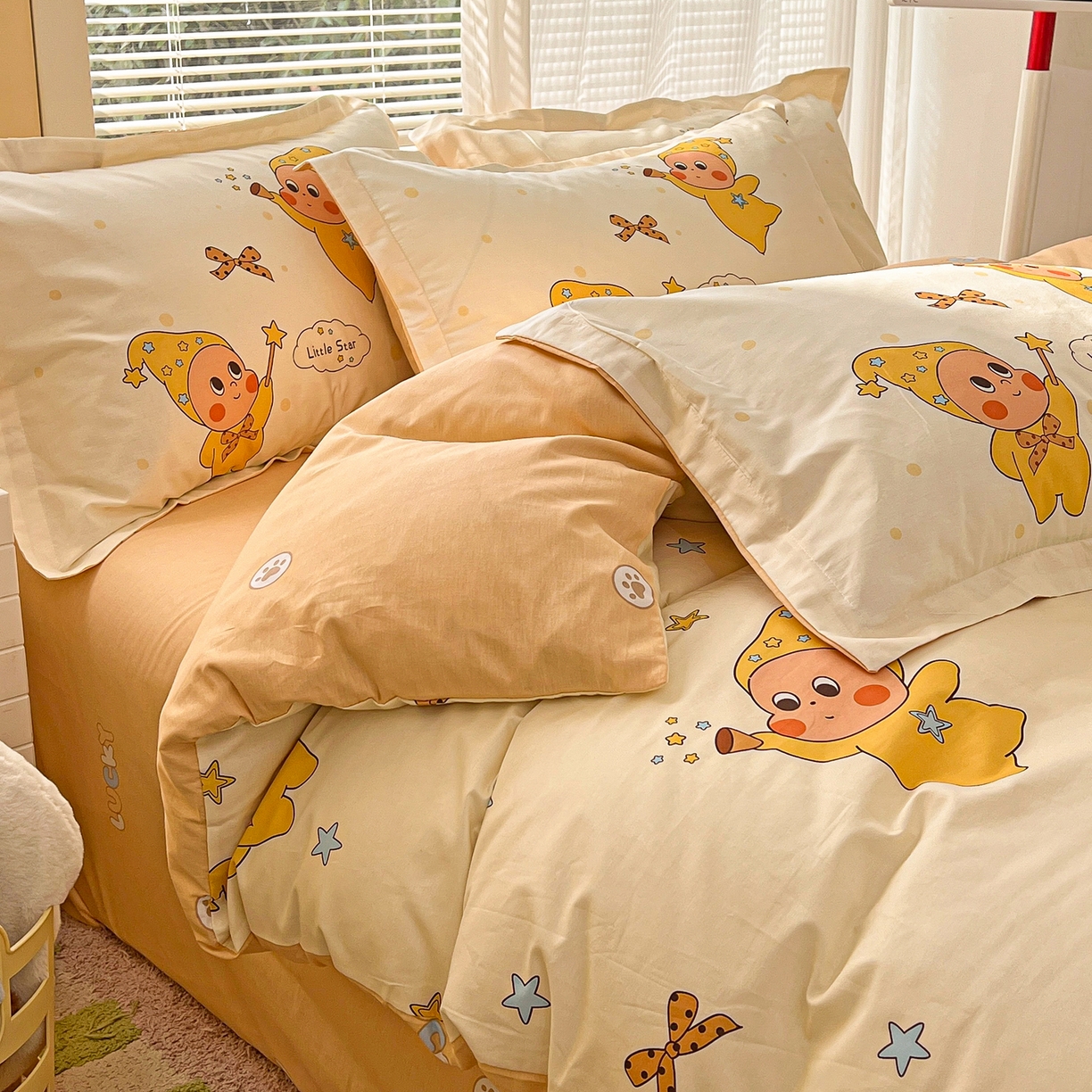 91家纺网 家纺一手货源 找家纺 浩诚 2026新款星星人全棉纯棉卡通四件套（汇总） 小星人