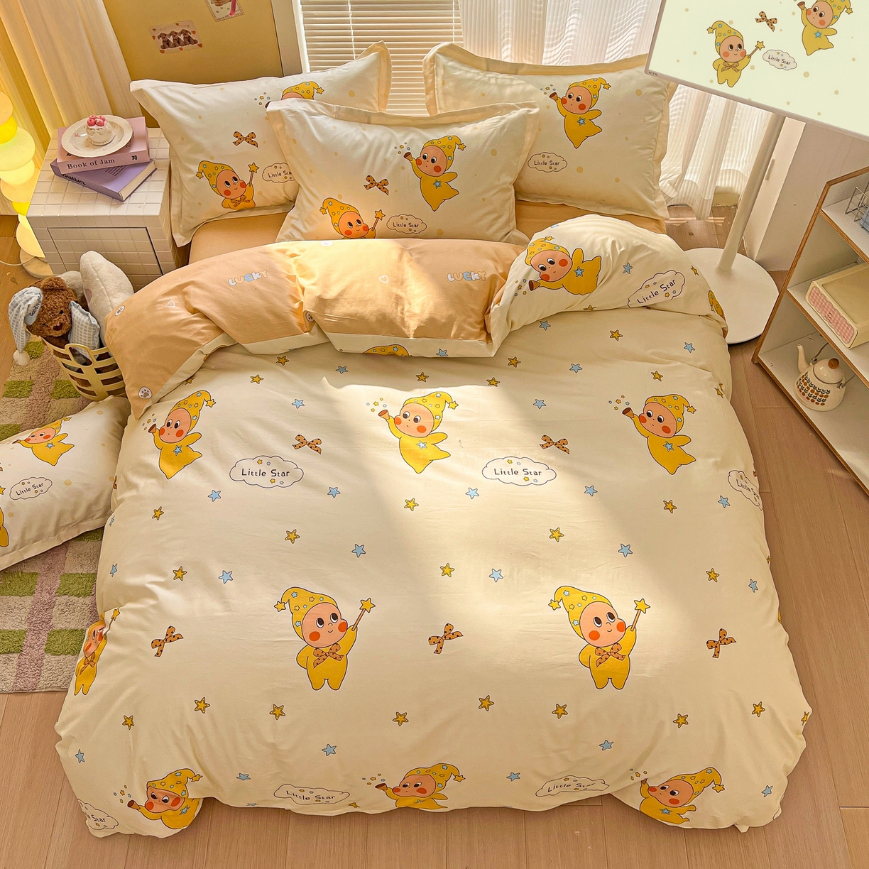 91家纺网 家纺一手货源 找家纺 浩诚 2026新款星星人全棉纯棉卡通四件套（汇总） 小星人