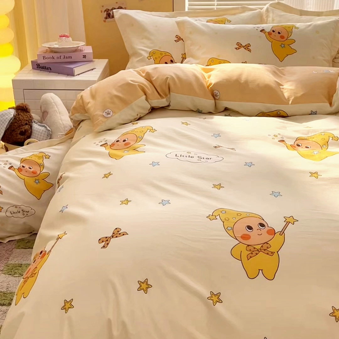 91家纺网 家纺一手货源 找家纺 浩诚 2026新款星星人全棉纯棉卡通四件套（汇总） 小星人