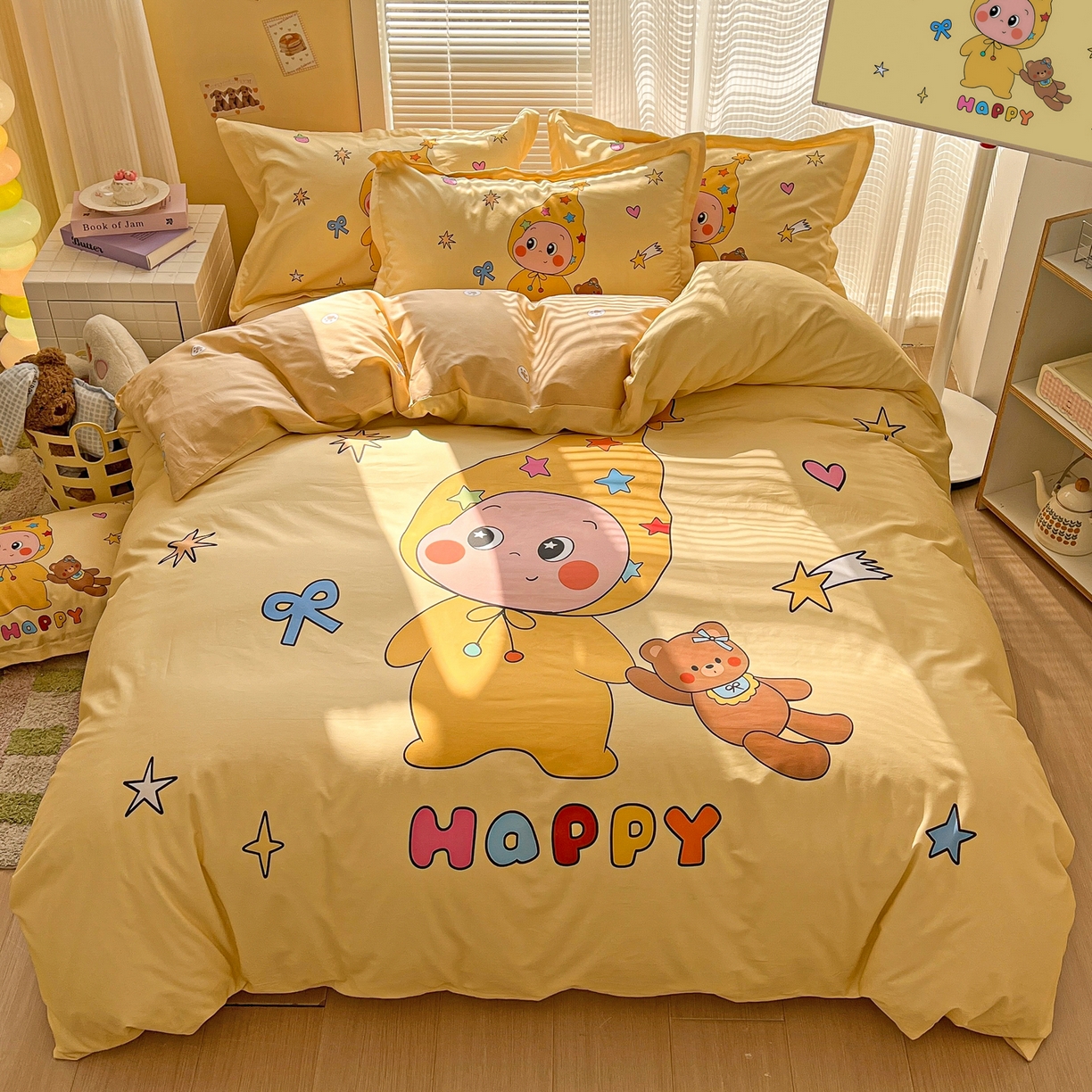 浩诚 2026新款星星人全棉纯棉卡通四件套（汇总） 小熊星