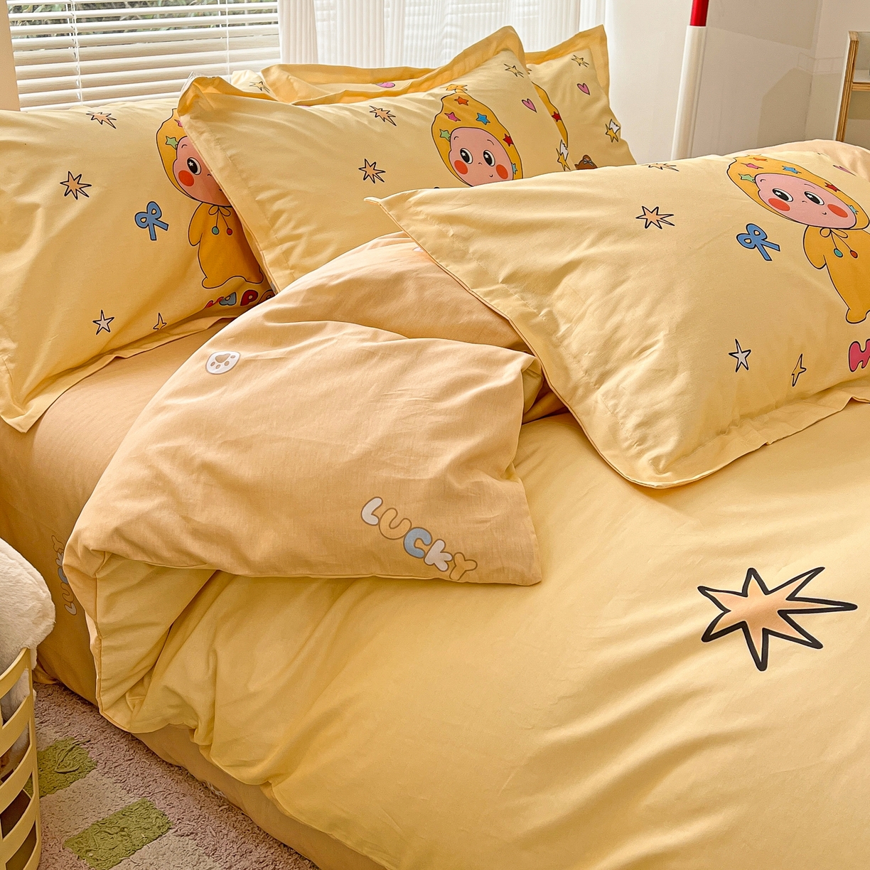 91家纺网 家纺一手货源 找家纺 浩诚 2026新款星星人全棉纯棉卡通四件套（汇总） 小熊星
