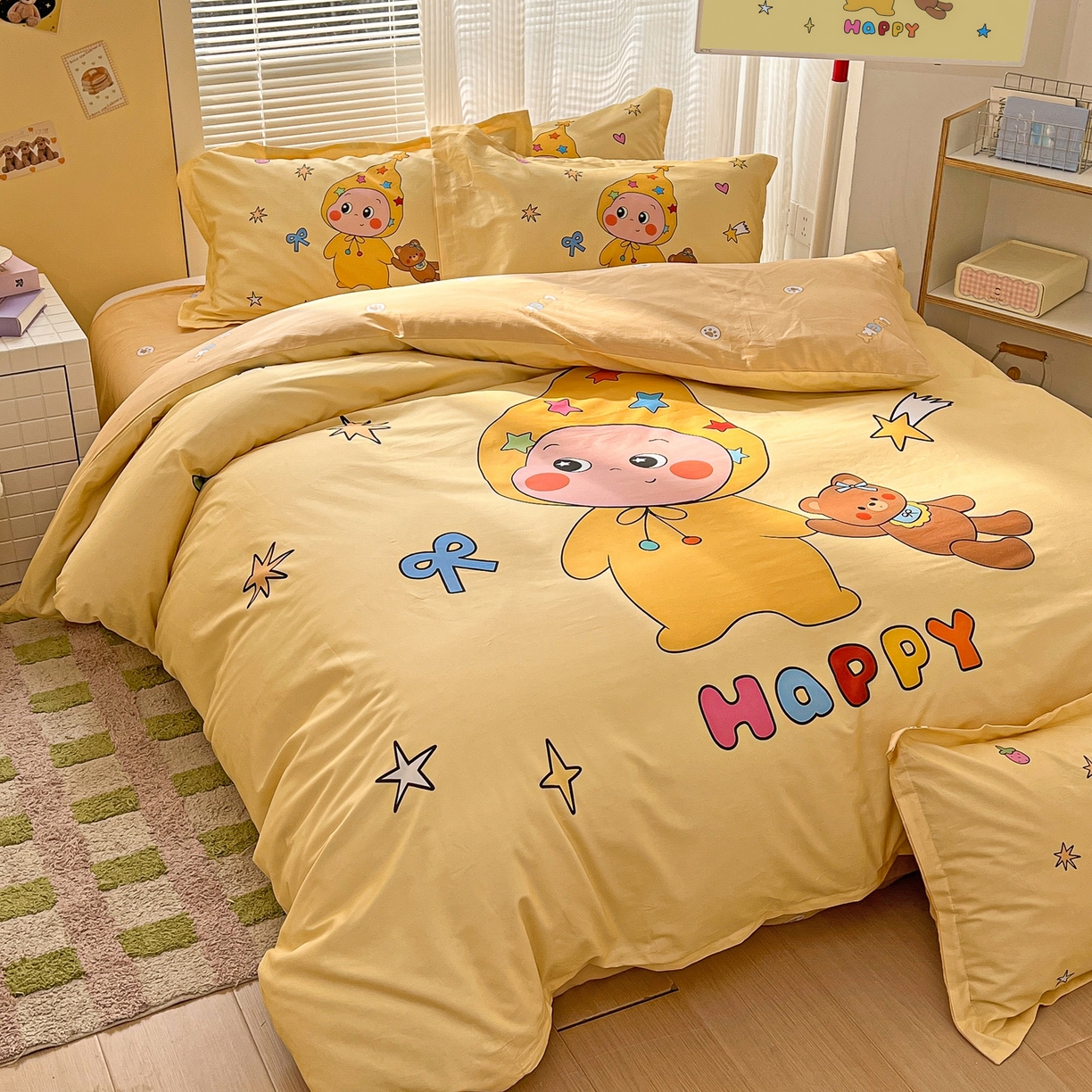 91家纺网 家纺一手货源 找家纺 浩诚 2026新款星星人全棉纯棉卡通四件套（汇总） 小熊星