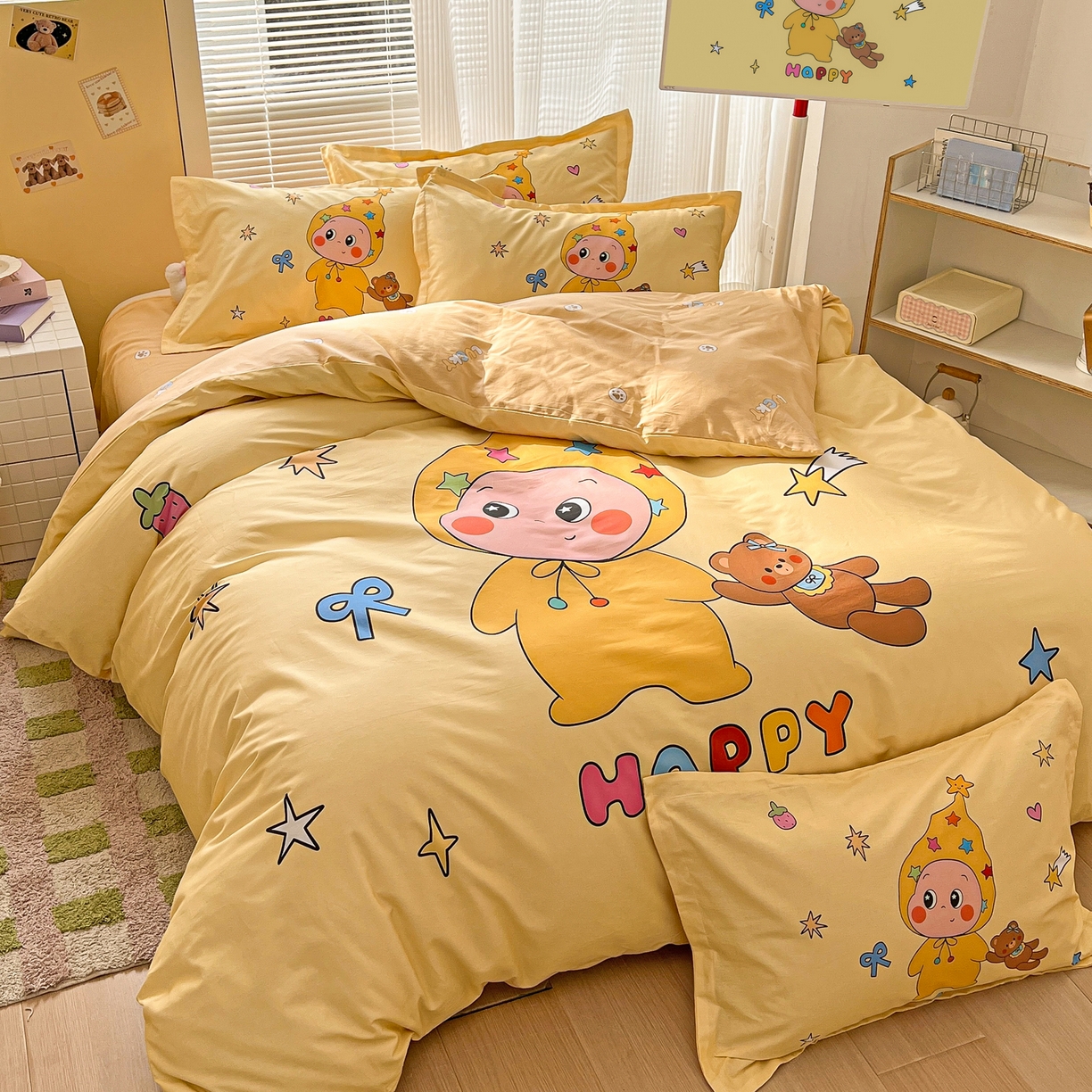 91家纺网 家纺一手货源 找家纺 浩诚 2026新款星星人全棉纯棉卡通四件套（汇总） 小熊星