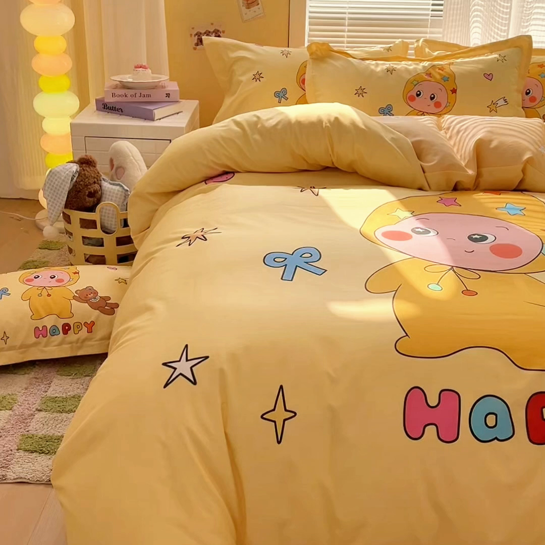 91家纺网 家纺一手货源 找家纺 浩诚 2026新款星星人全棉纯棉卡通四件套（汇总） 小熊星