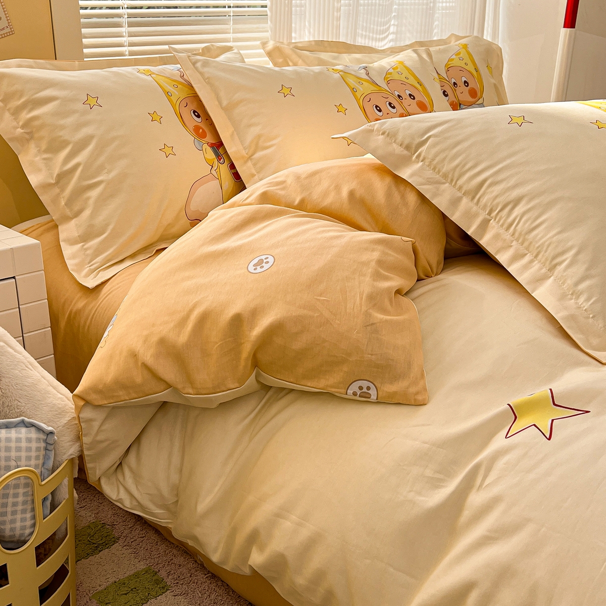 91家纺网 家纺一手货源 找家纺 浩诚 2026新款星星人全棉纯棉卡通四件套（汇总） 星伴