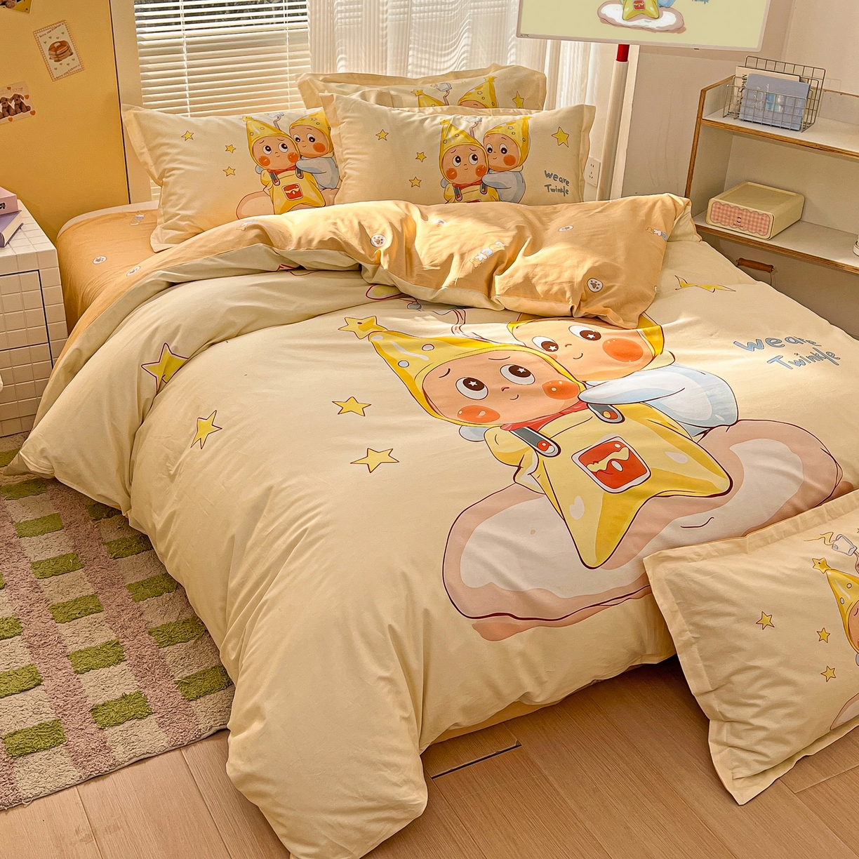 91家纺网 家纺一手货源 找家纺 浩诚 2026新款星星人全棉纯棉卡通四件套（汇总） 星伴