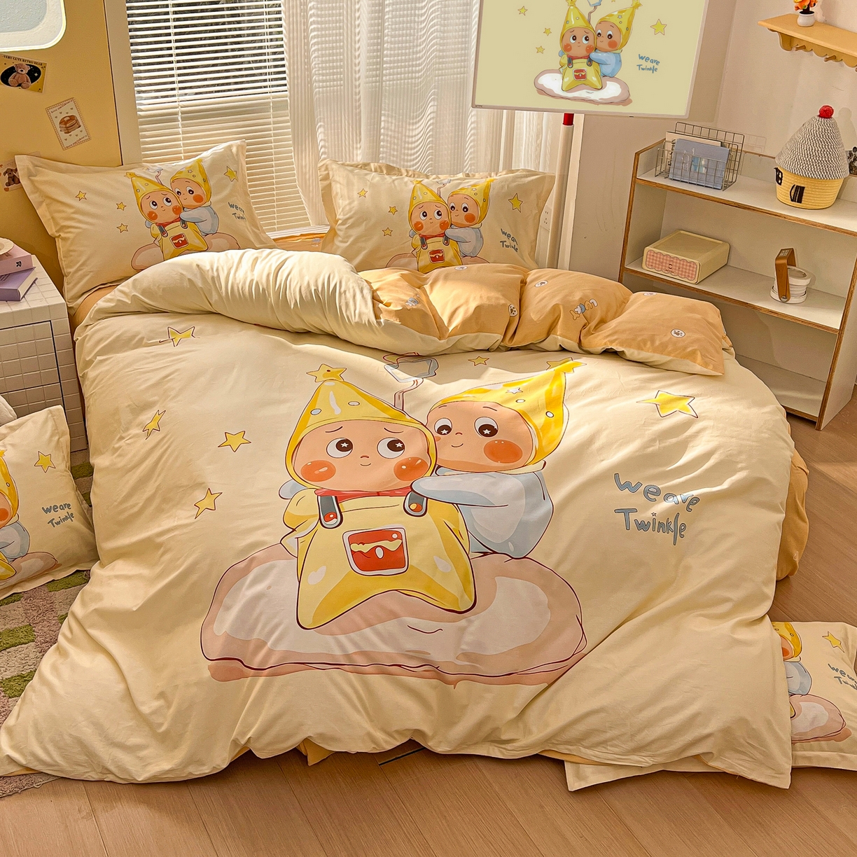 91家纺网 家纺一手货源 找家纺 浩诚 2026新款星星人全棉纯棉卡通四件套（汇总） 星伴