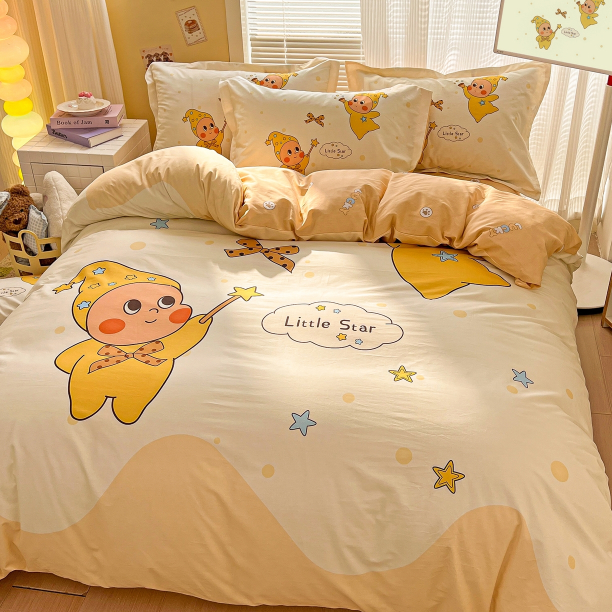 91家纺网 家纺一手货源 找家纺 浩诚 2026新款星星人全棉纯棉卡通四件套（汇总） 星空